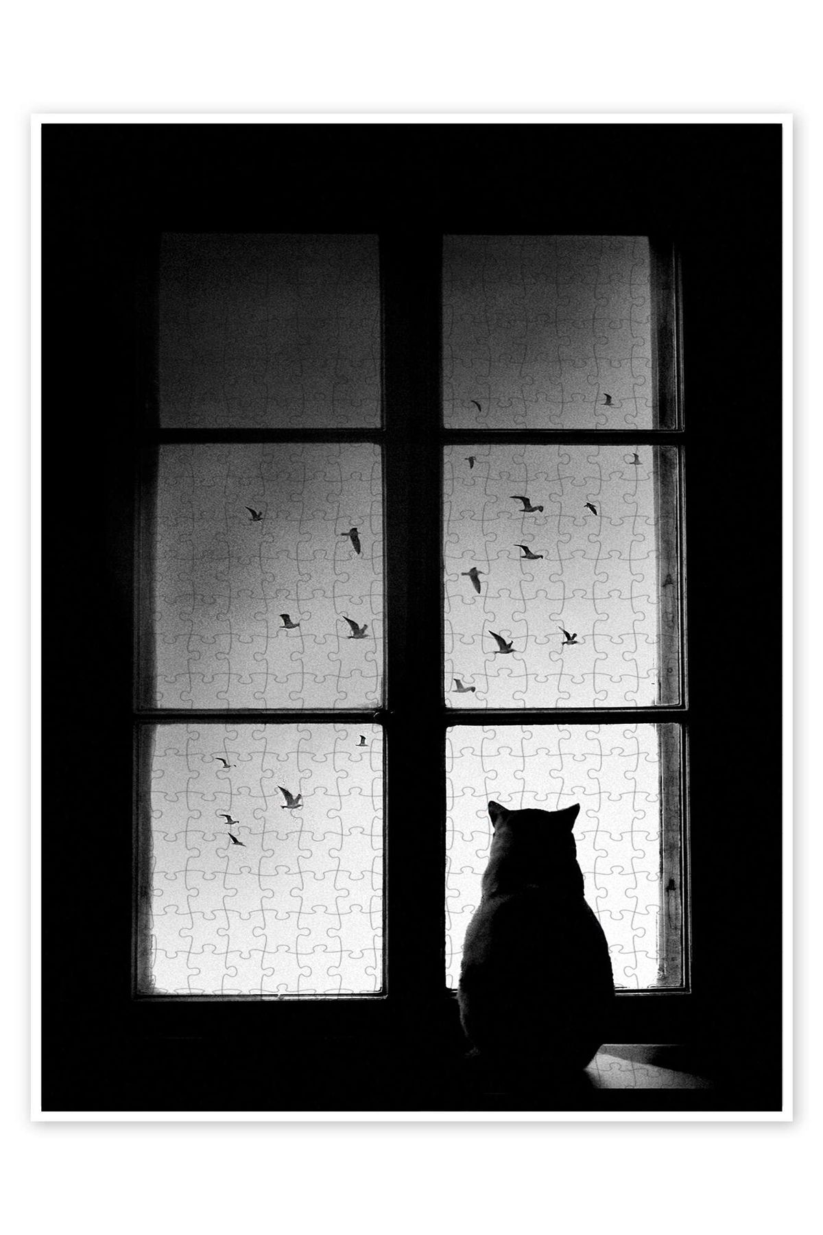 Jeronkarji Penceredeki Kedi 500 Parça Puzzle Yapboz Kedi Köpek Temalı Doğa ve Orman Hayvanları