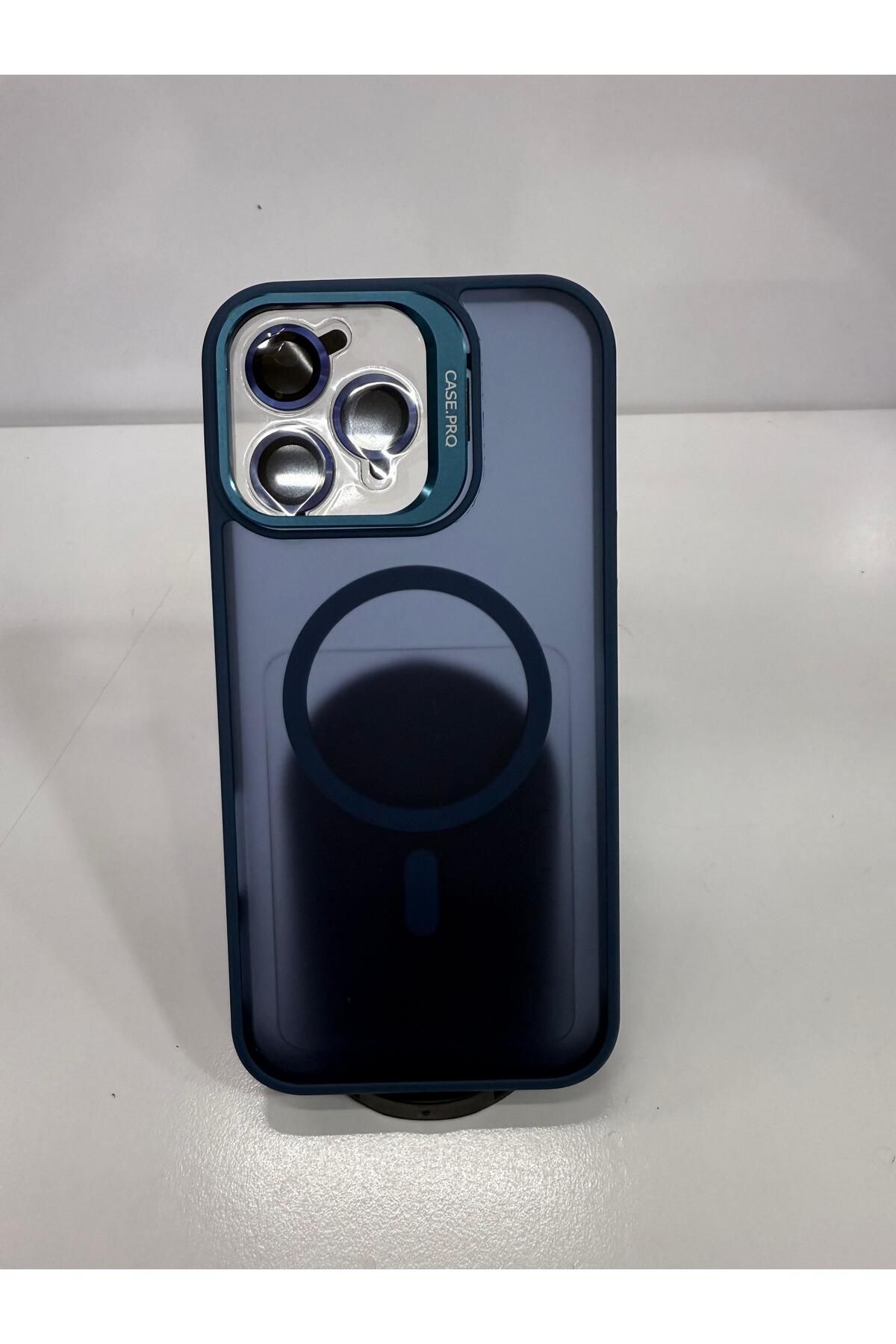 İnci İphone 16 pro max karbon magsafe standlı kılıf