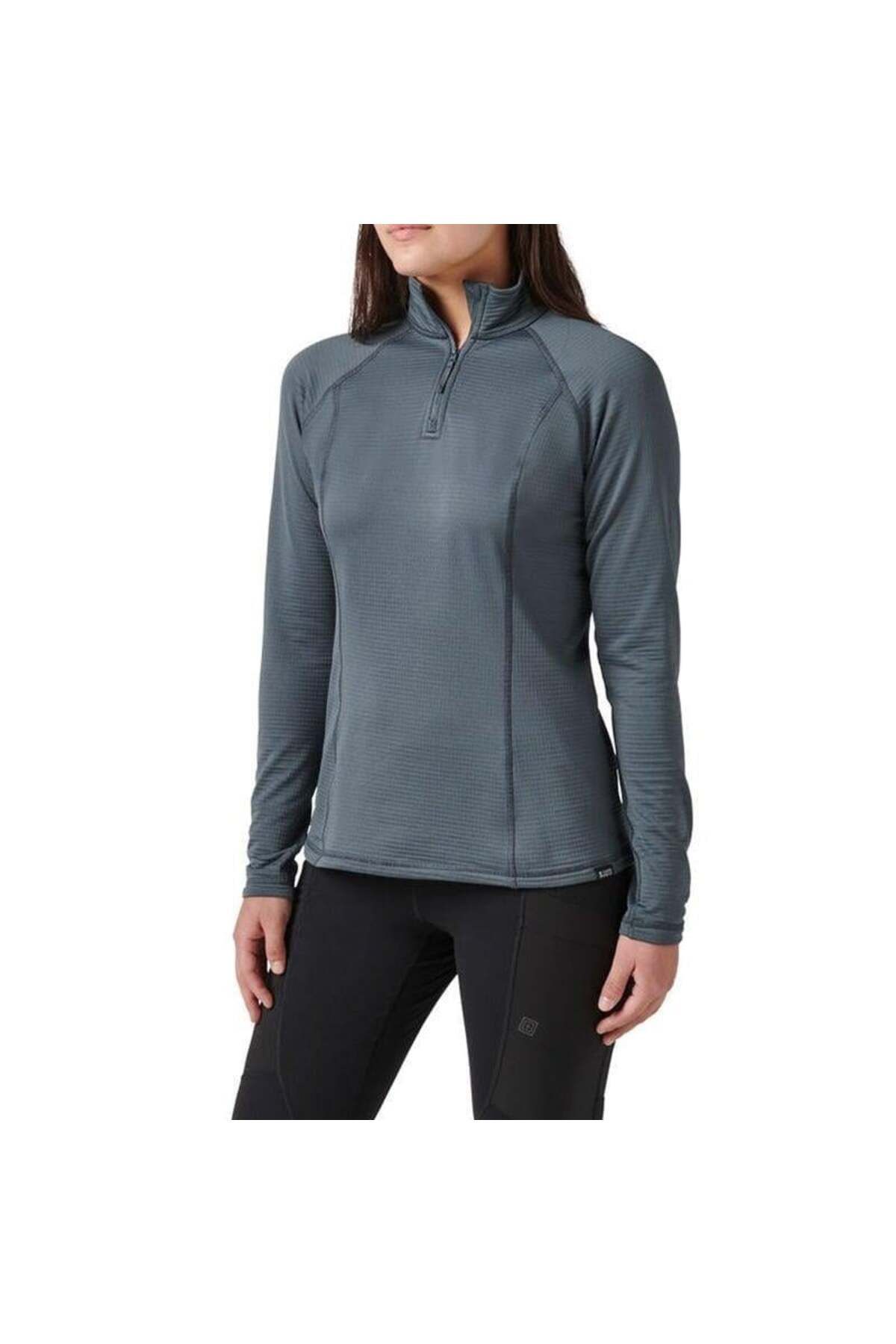 5.11 STRATOS 1/4 ZIP TURBULENCE GRI SHIRT