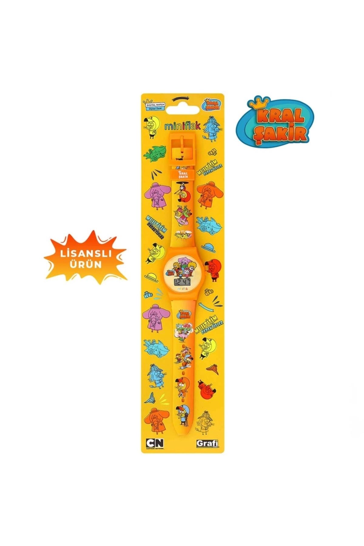 OurStyles MiniFlak Lisanslı Kral Şakir KS7152 Sarı Çocuk Kol Saati
