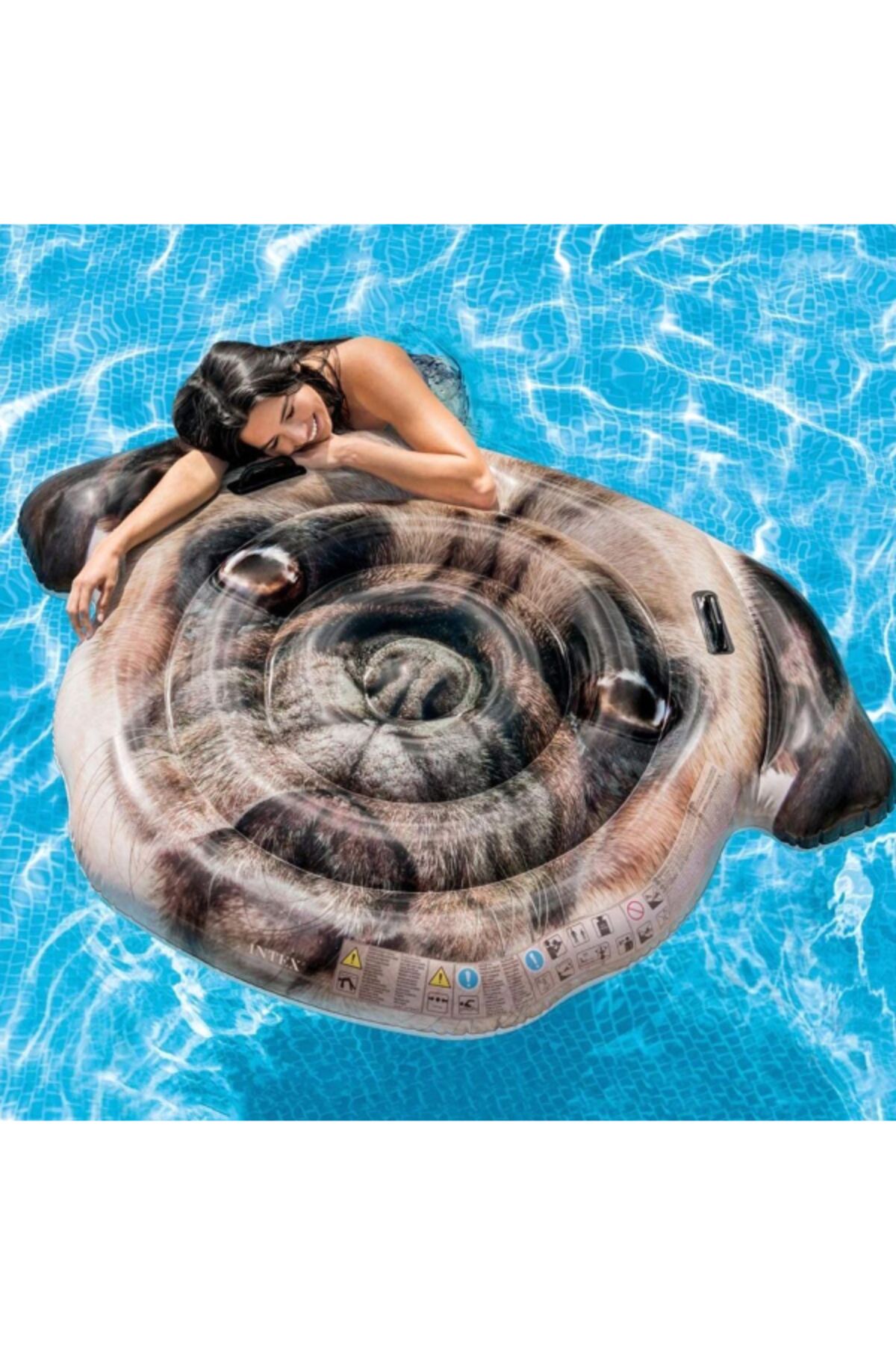 Intex-Realistic Pug Dog Face Inflatable Pool Float with Handles 173 x 130 cm 5