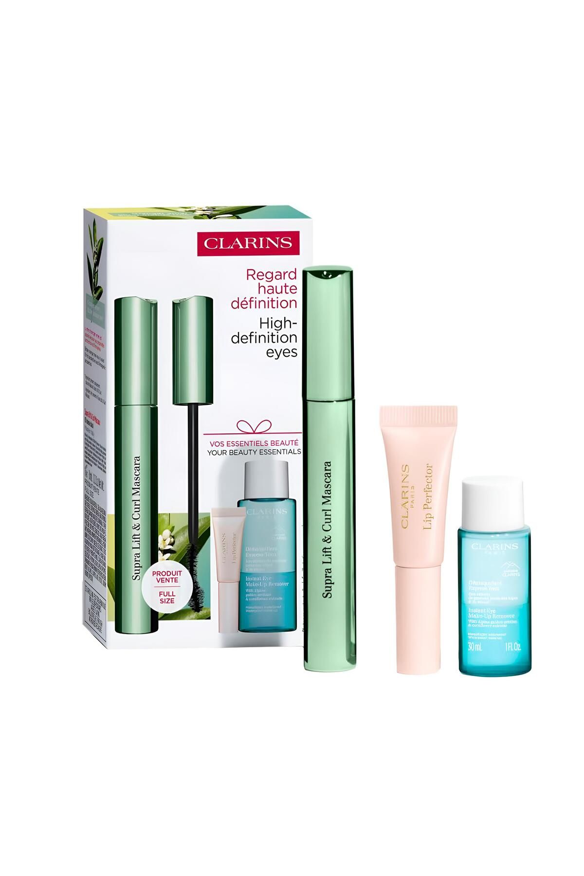 Clarins Göz Makyajı Seti (Supra Lift & Curl + Göz Makyaj Temizleyicisi + Lip Perfector)