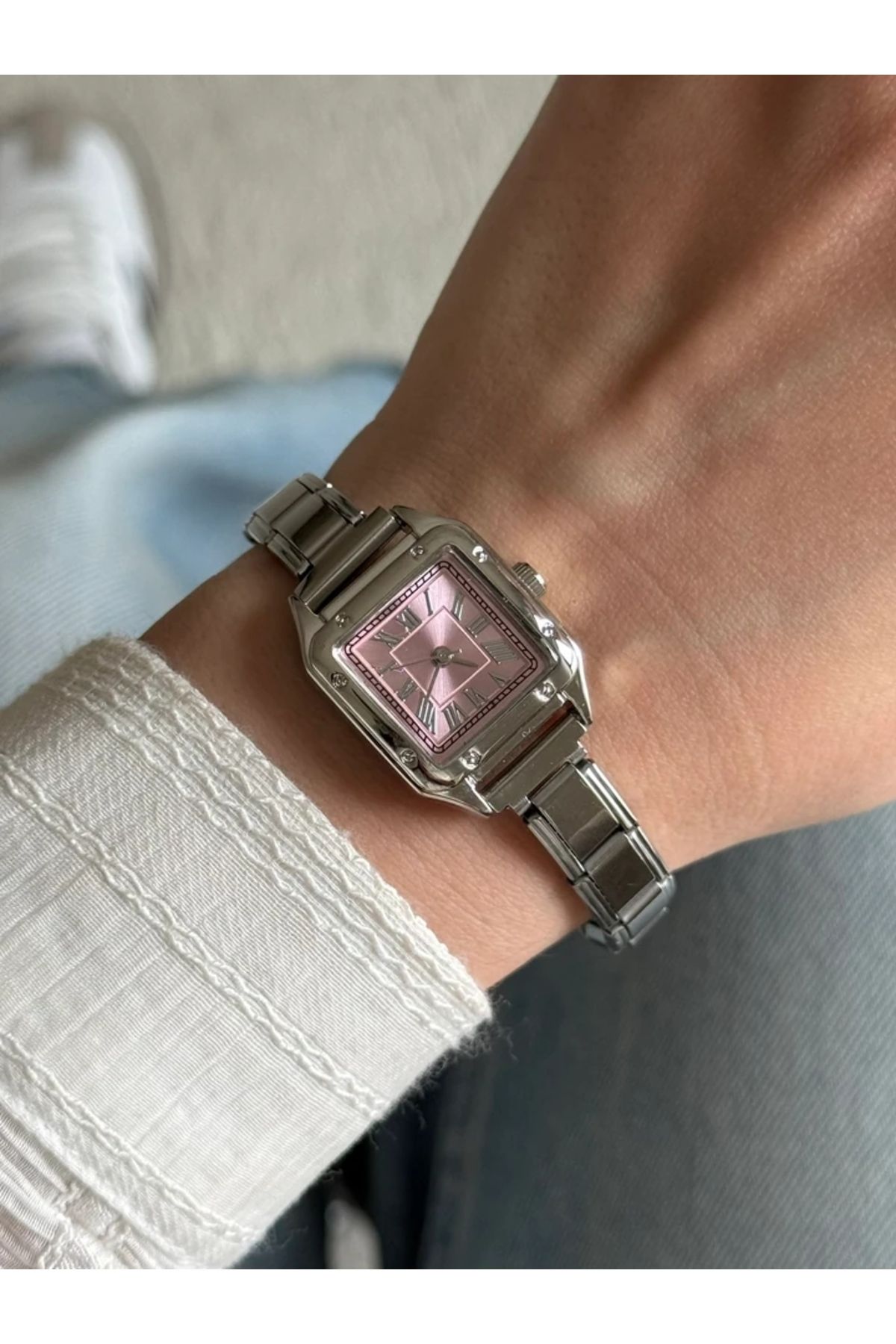 RoseandRoses Cote Nomi Model Yeni Sezon Kadın Kol Saati Gümüş (Pembe Kadran)
