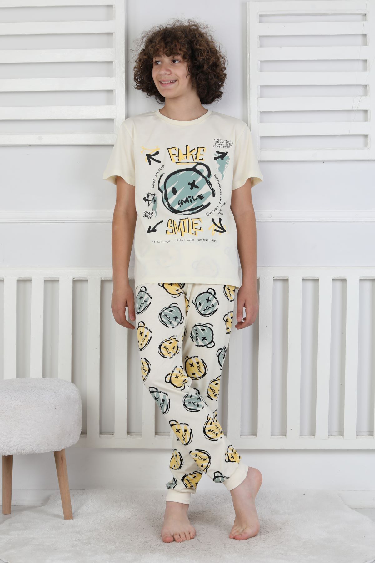 zuzunga Çizgi Ayı Desenli Erkek Çocuk Pijama Takımı fotoğrafı 3 (önizleme)