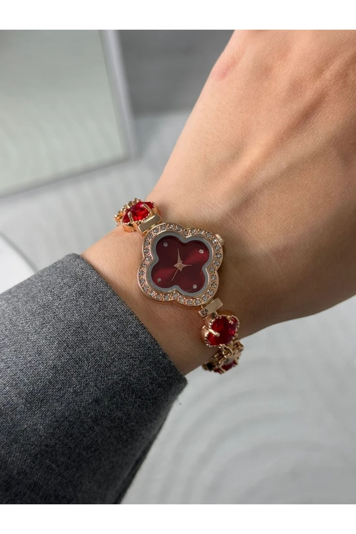 RoseandRoses Yonca VC Model Yeni Sezon Kadın Kol Saati Rose Bordo