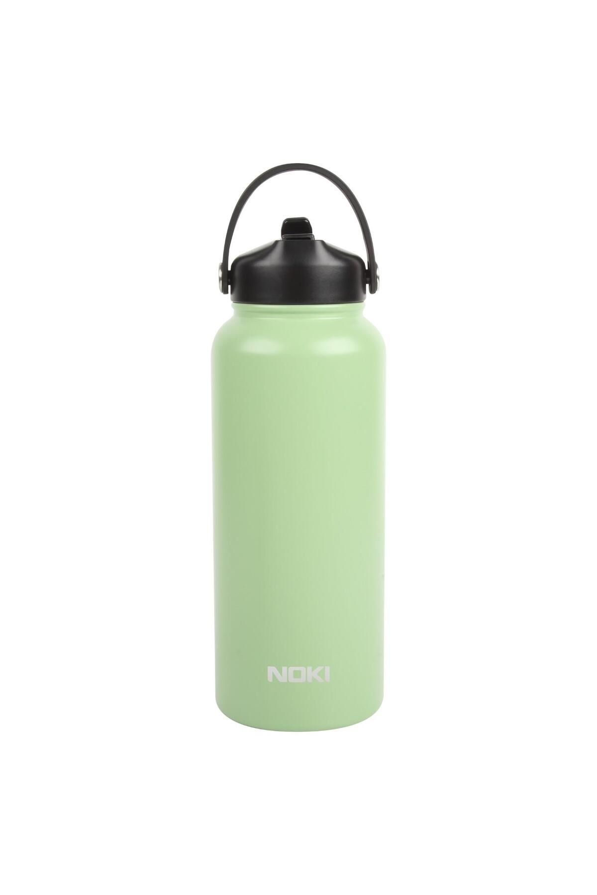 Noki Çevir Aç Kapak Pipetli Taşıma Kulplu Çelik Termos Matara 960 ml (T-0127)