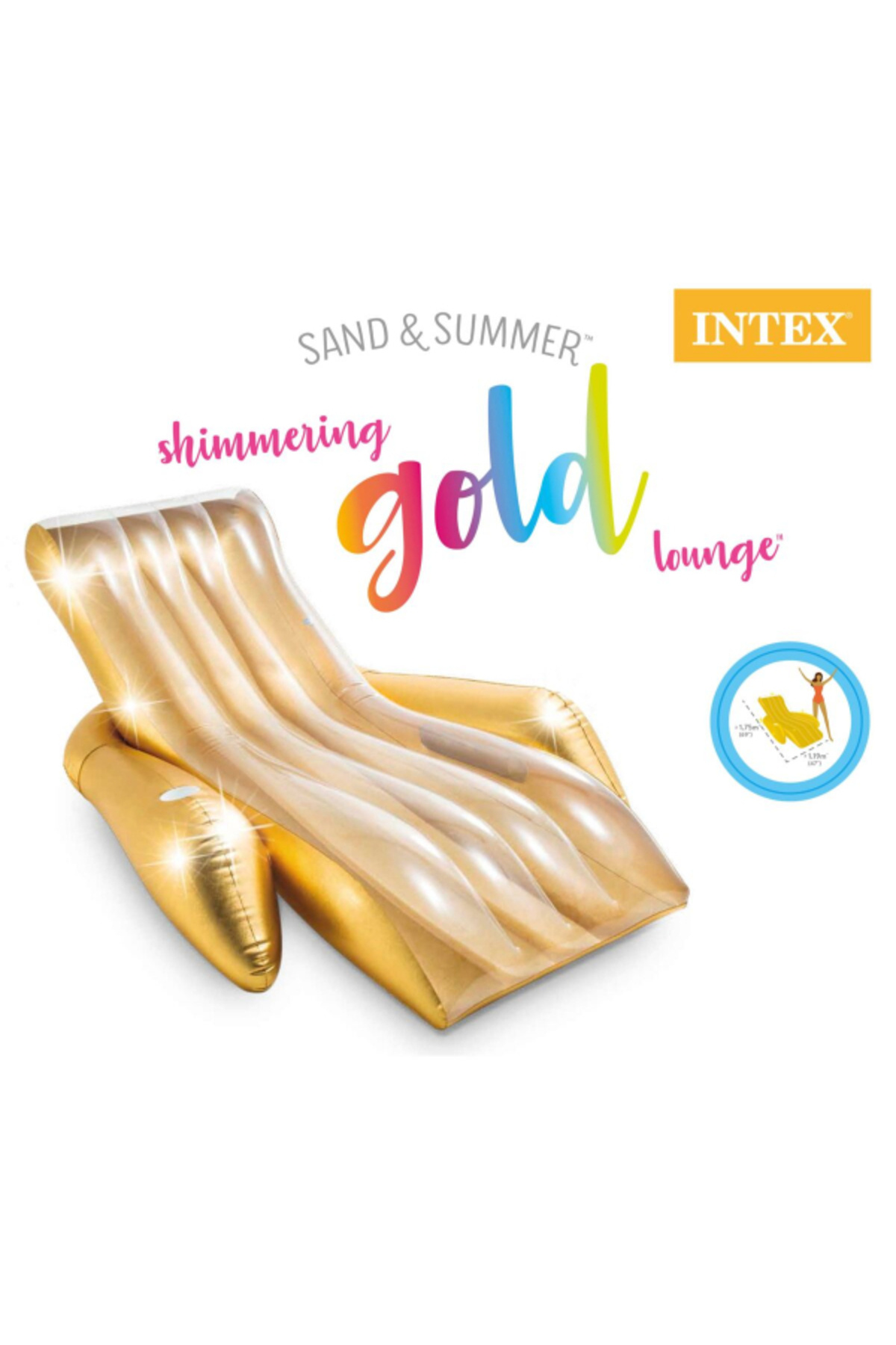 Intex-Inflatable Shiny Pool Float Lounge with Double Armrest 4