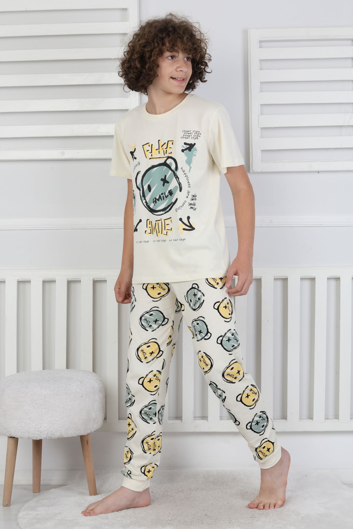 zuzunga Çizgi Ayı Desenli Erkek Çocuk Pijama Takımı fotoğrafı 5 (önizleme)