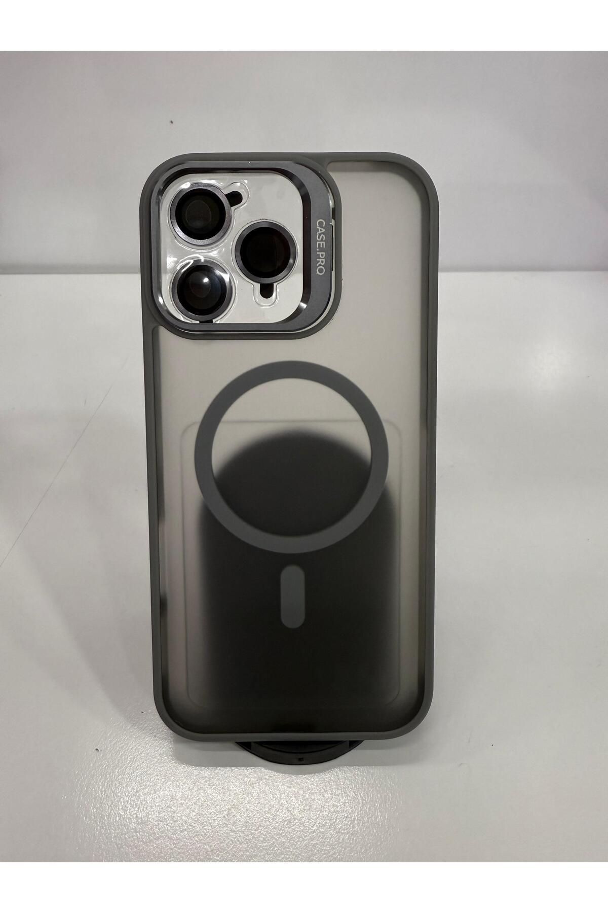 İnci İphone 16 pro max karbon magsafe standlı kılıf