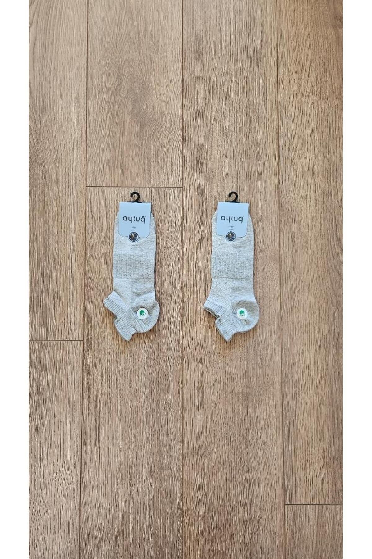 Aytuğ Aytuğ Erkek Yaz Sezonu 2 ÇİFT Pamuk-Cotton ( Gri ) Patik Çorap - 11262-2