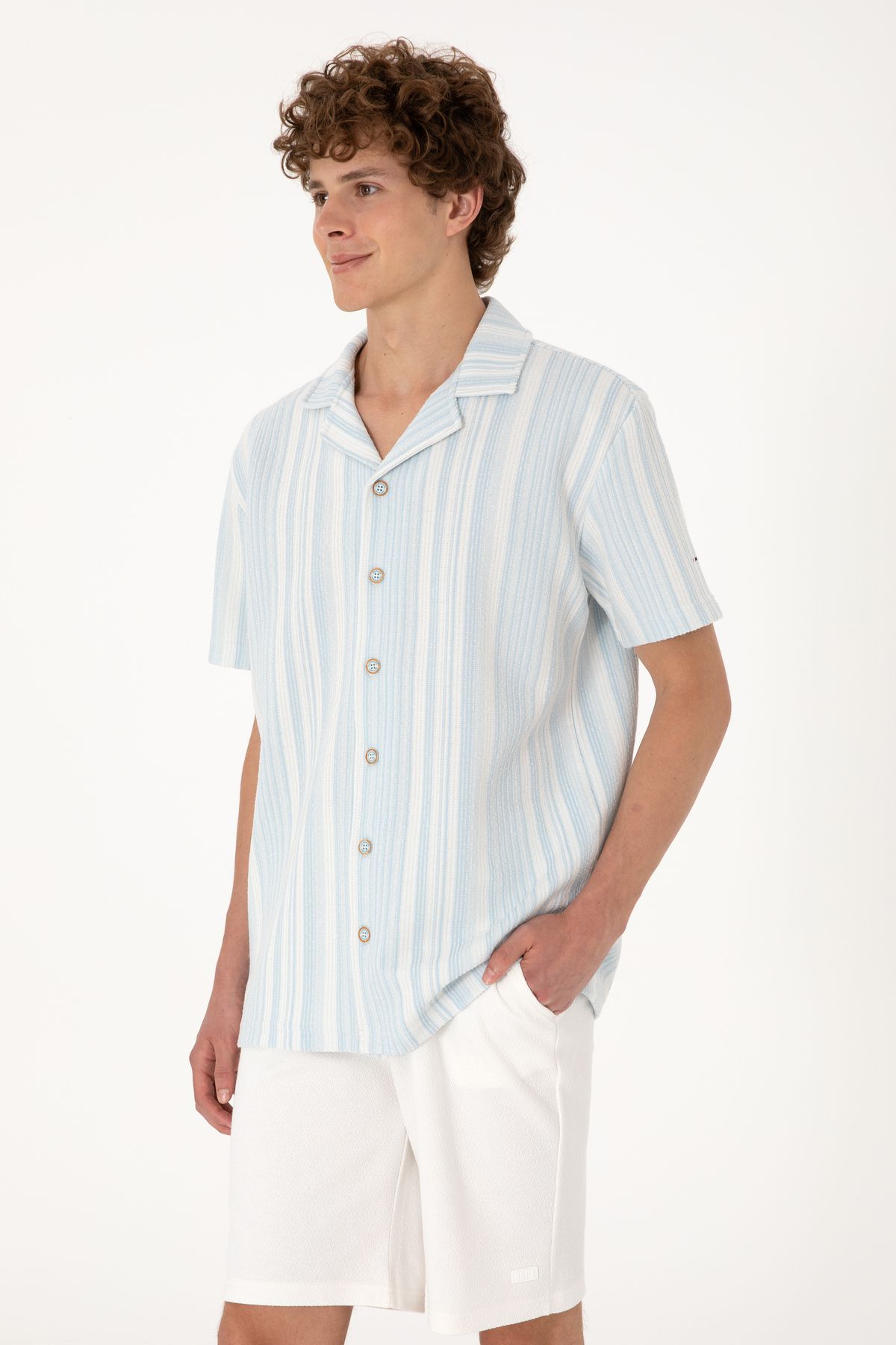 U.S. Polo Assn. Erkek Açık Mavi Örme Gömlek 50306895-VR003
