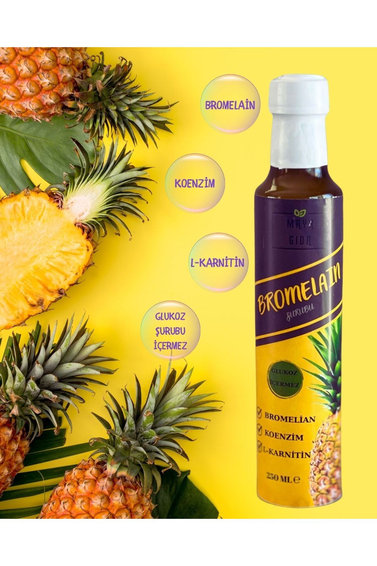MAYA GIDA BROMELAİN ŞURUBU 250 ML