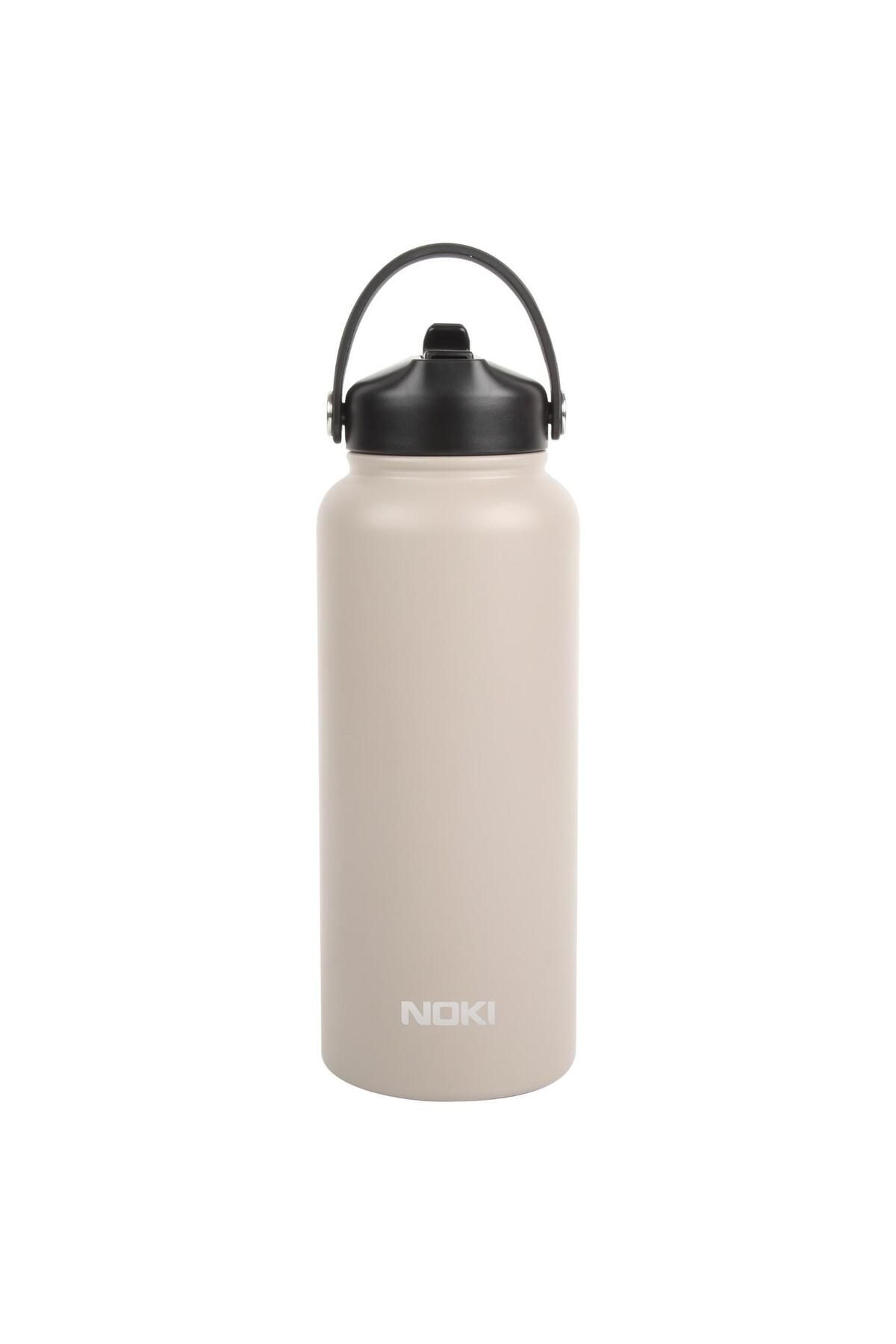 Noki Çevir Aç Kapak Pipetli Taşıma Kulplu Çelik Termos Matara 960 ml (T-0127)