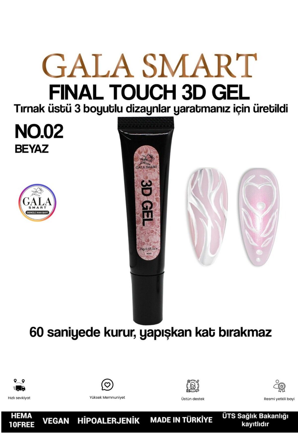 gala smart 3D 3 Boyutlu Nail Art Jeli