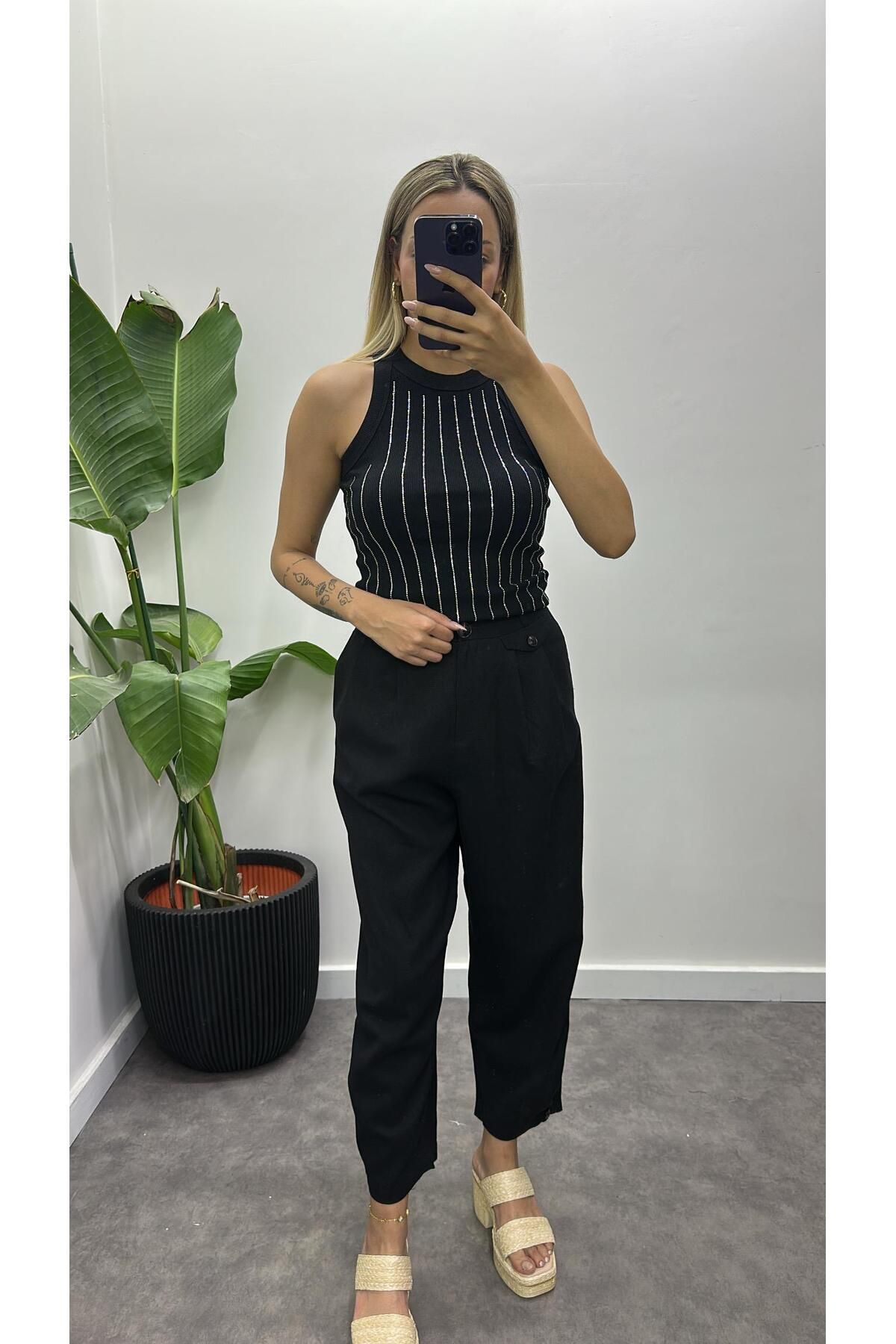 Acar Boutique Ham Keten Pantolon
