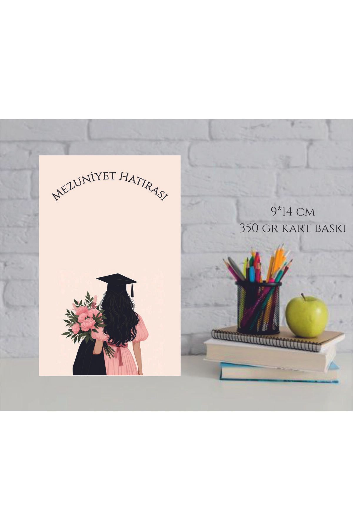ETİKETİM Mezuniyet Hediyesi Kartı Kız Bileklik-Anahtarlık-Magnet 9*14 cm / 20 ADET