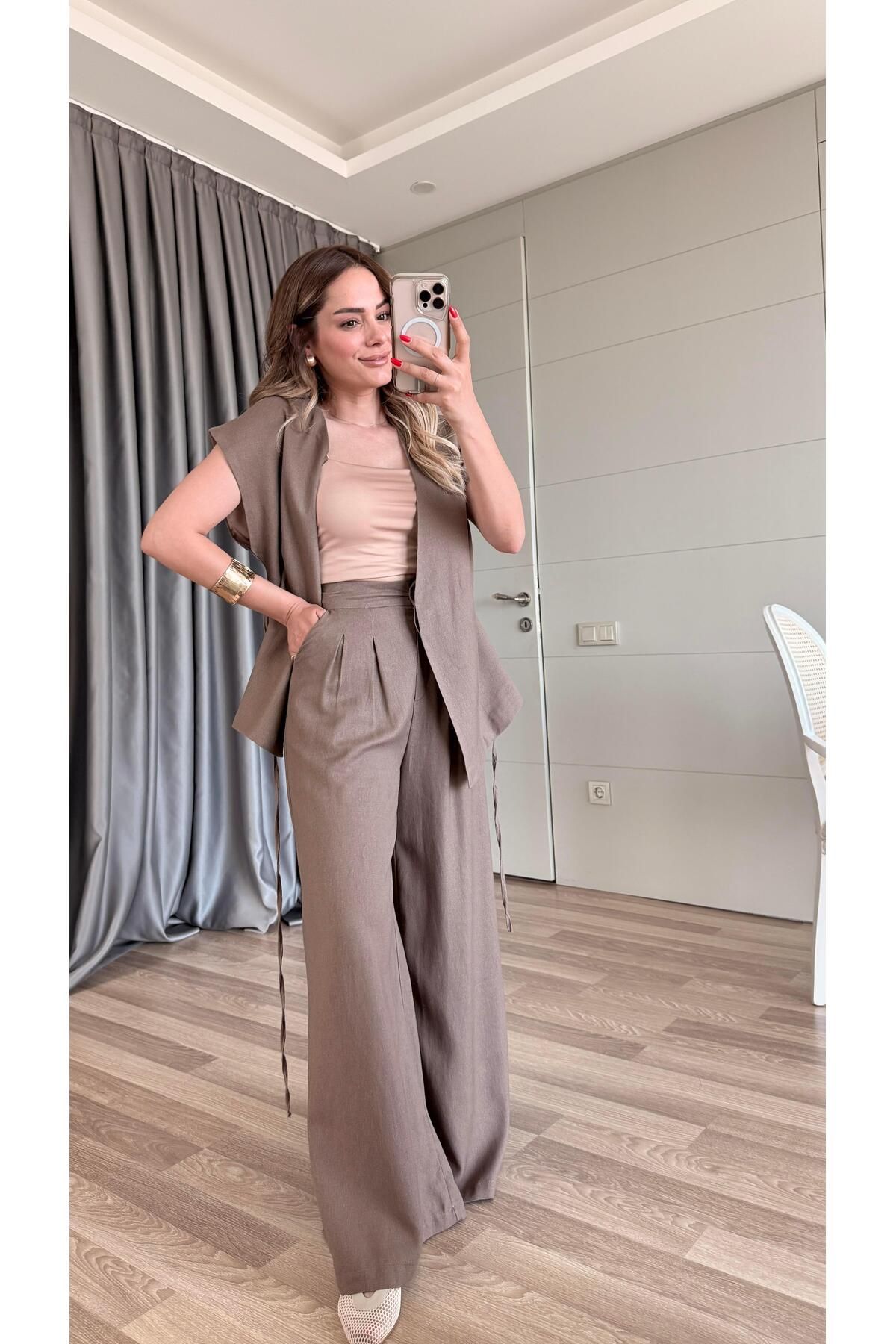 pelin yıldız butik Senna Keten Takım