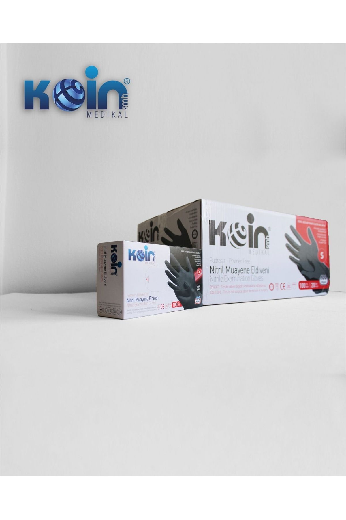 KOİN Siyah Nitril Pudrasız Eldiven S Beden 20 Paket 2000 Adet