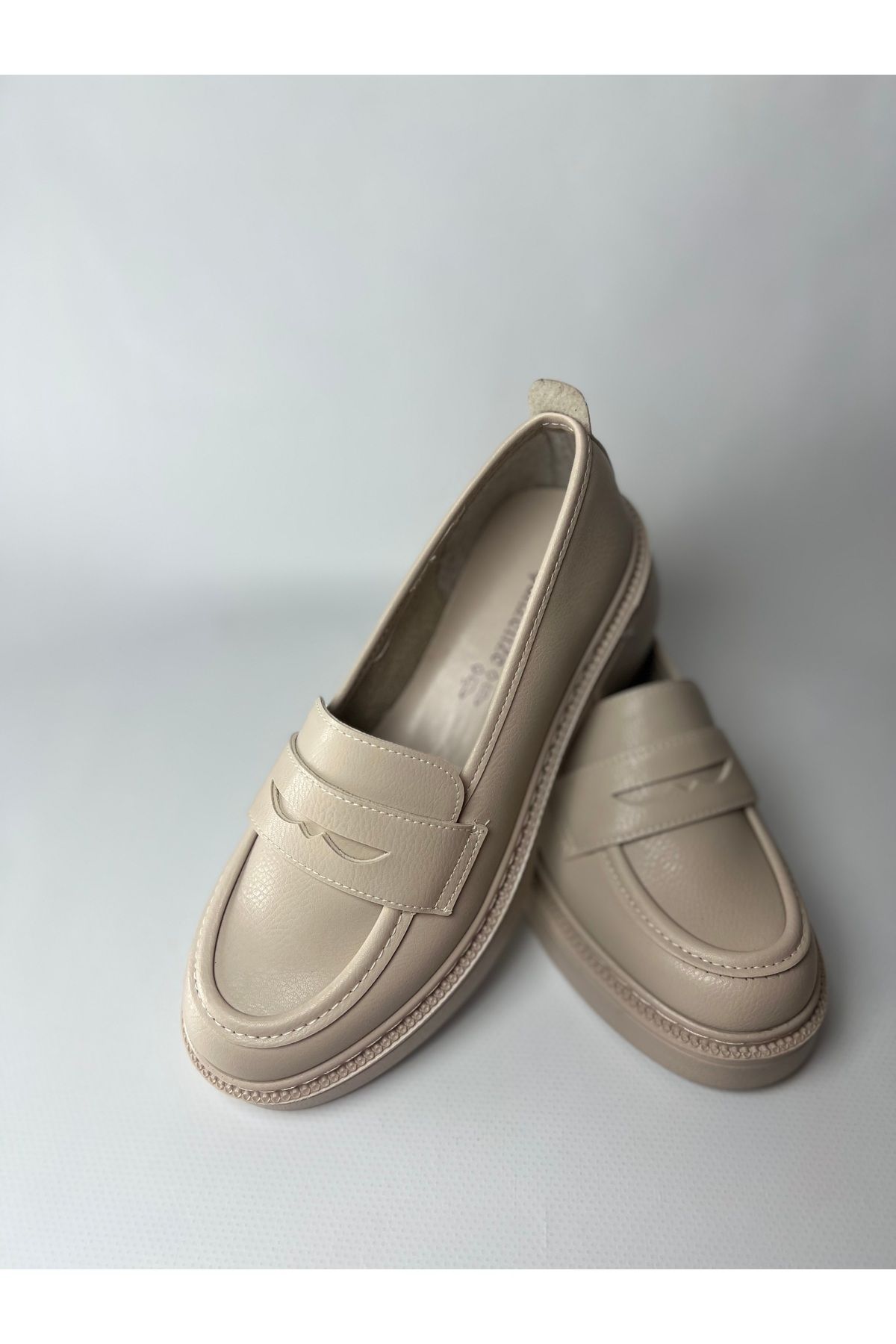 ŞANZELİZE AYAKKABI Kadın LOAFER Makosen Bej Günlük Ayakkabı