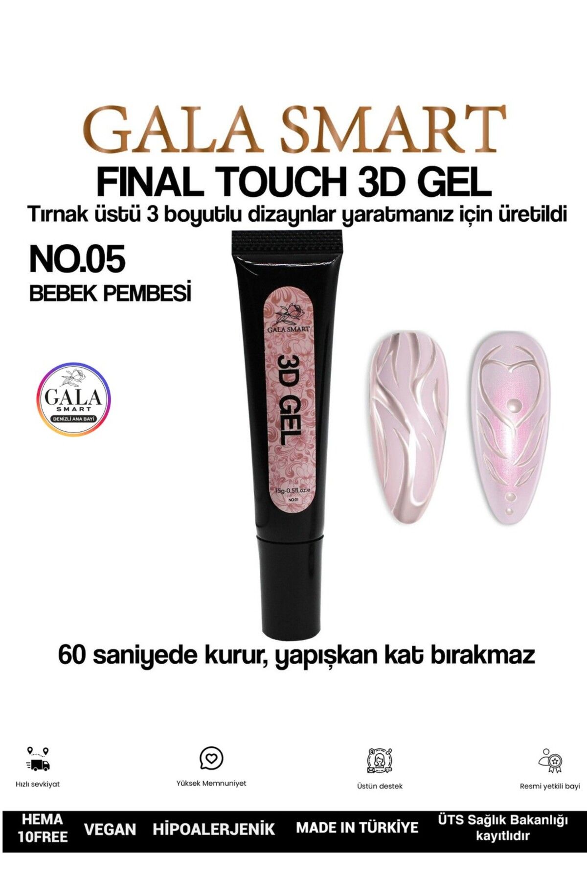 gala smart 3D 3 Boyutlu Nail Art Jeli