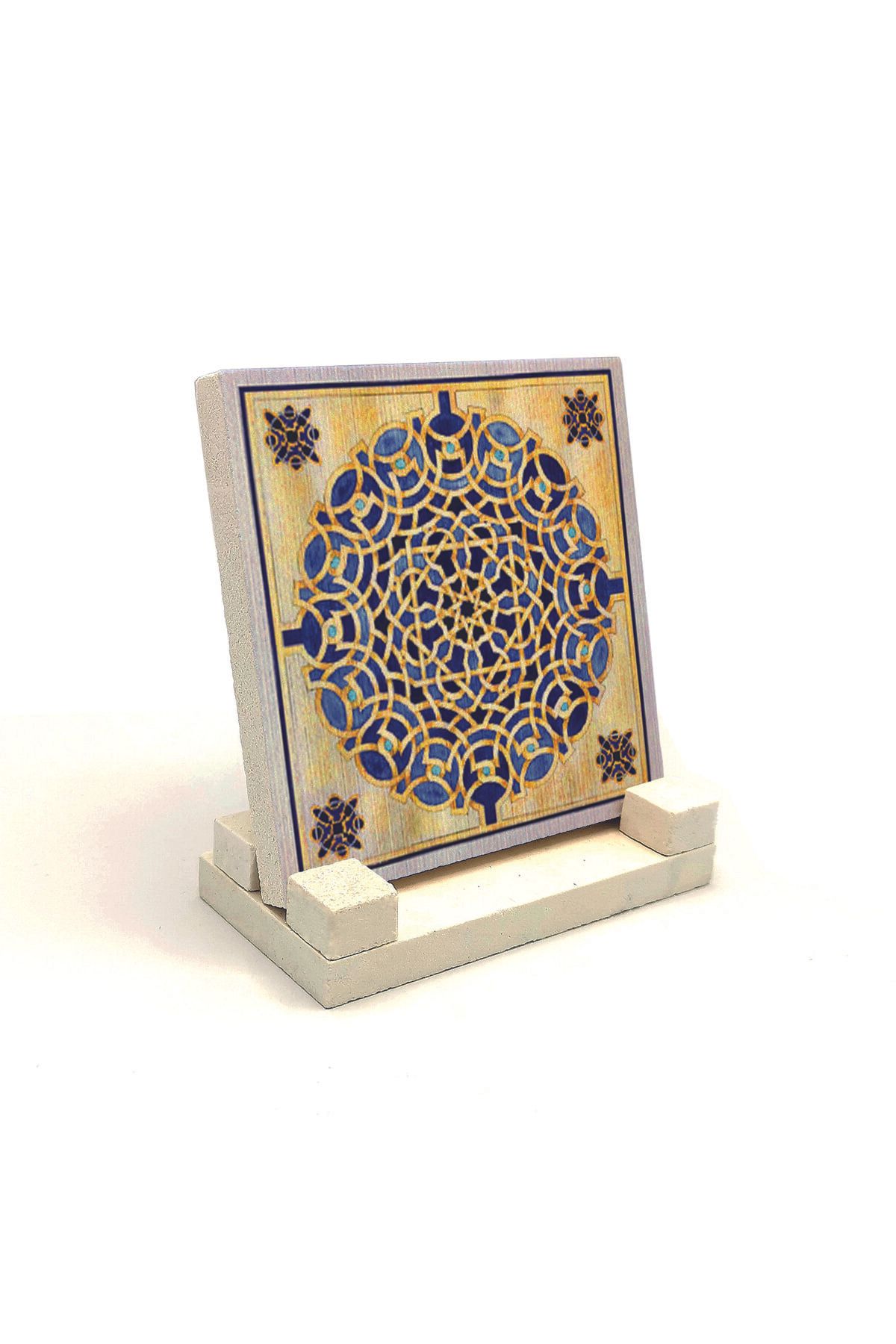 Souvenest Desen Baskılı Doğaltaş Masaüstlük 10x10 KD-22