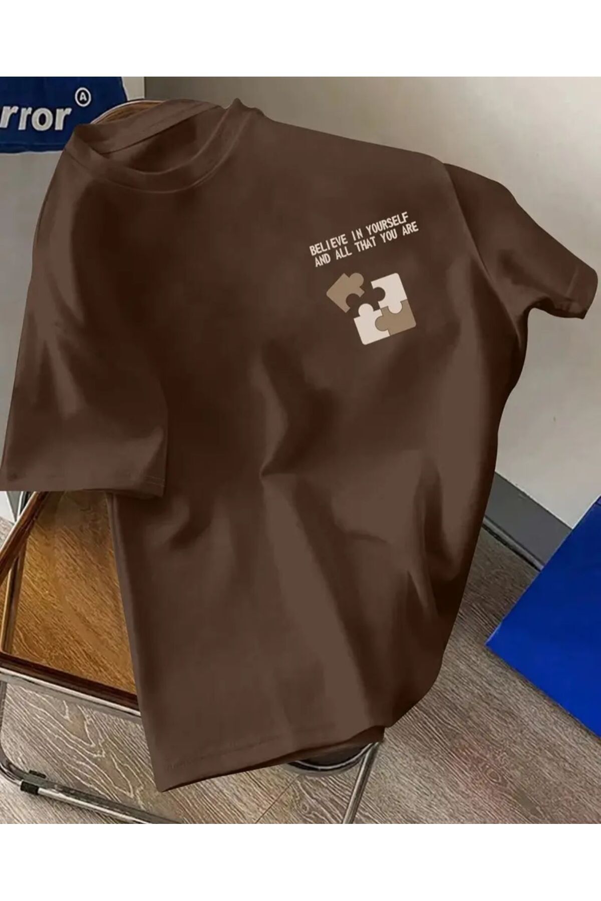 warn Baskılı Basic T-Shirt