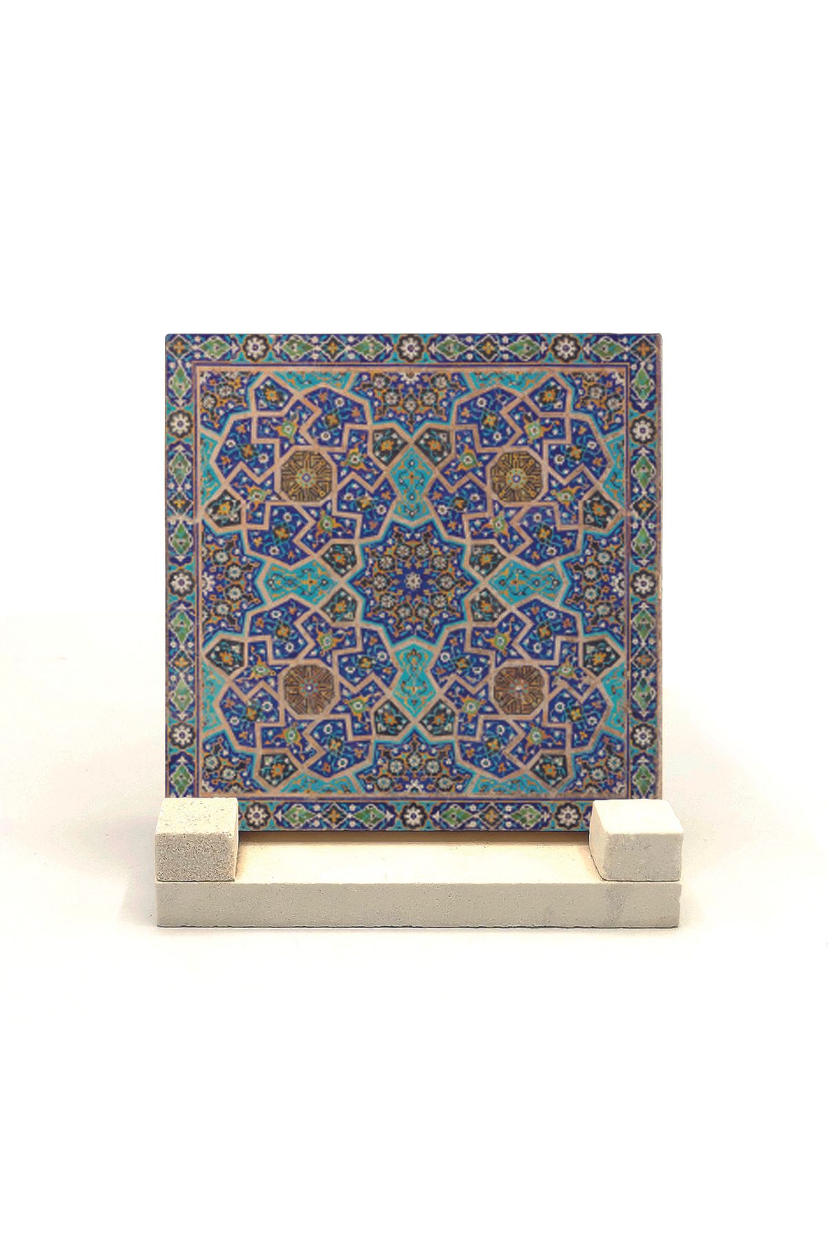 Souvenest Cuma Cami Çinisi Baskılı Doğaltaş Masaüstlük 10x10 Kd-50