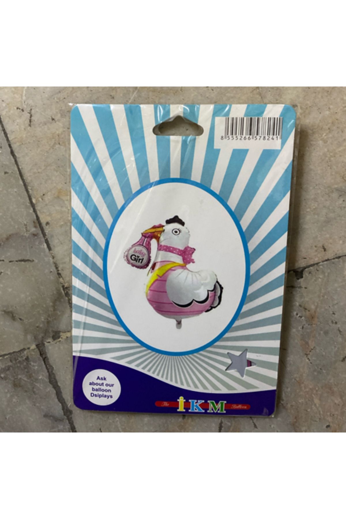 Ta-Fu Global İKM BABY GİRL LEYLEKLİ HELYUM BALON