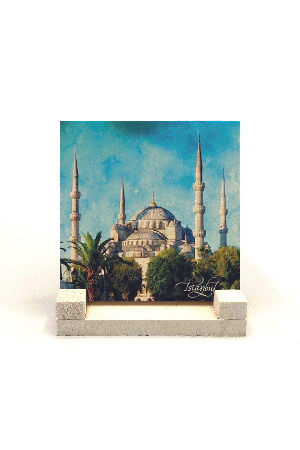 Souvenest Sultanahmet Camii Baskılı Doğaltaş Masaüstlük 10x10 Krt-13