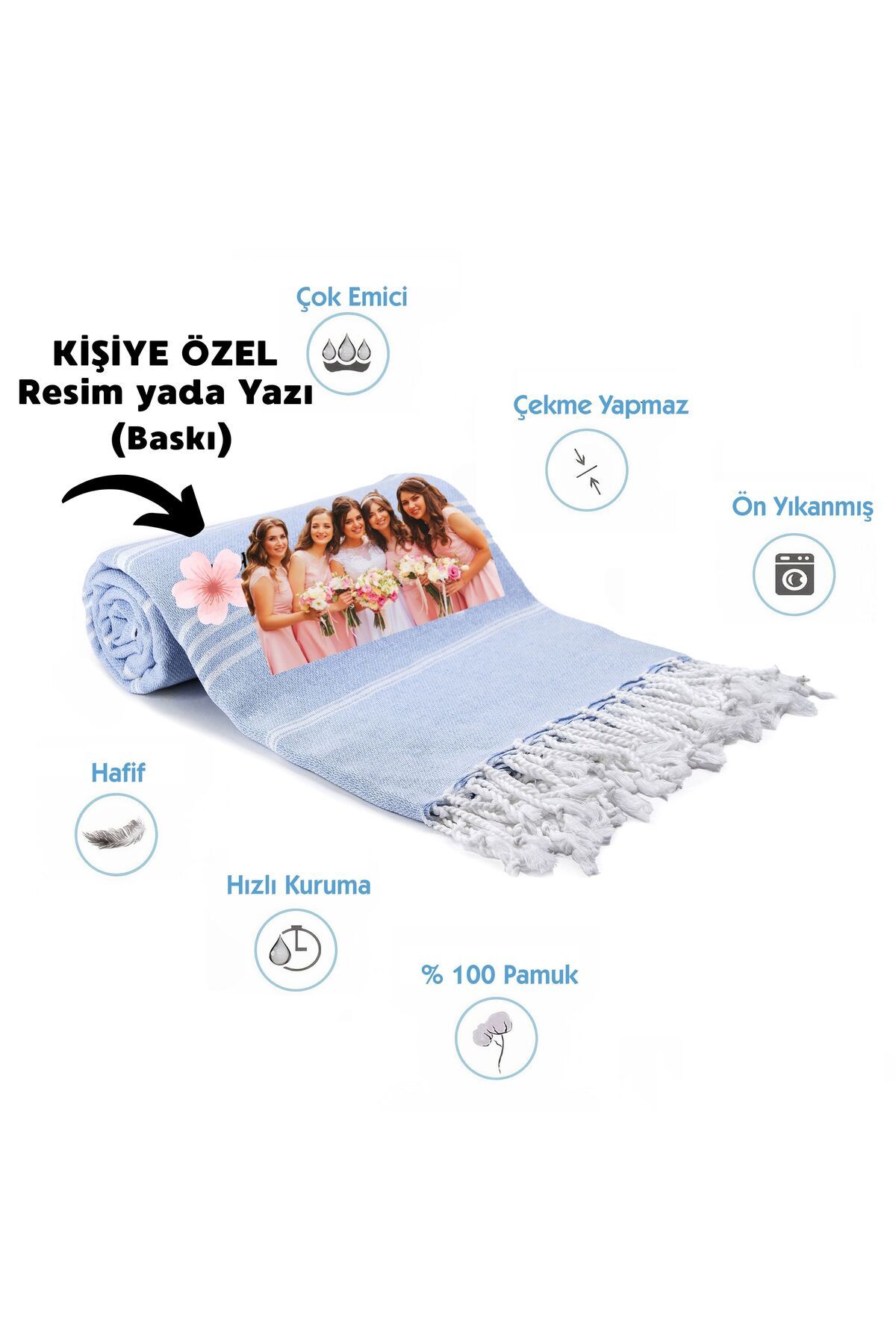 CHIMARIVA Kişiye Özel Sultan Desenli Baskılı Peştemal – İsim Yazılı Oversize Türk Plaj Havlusu – Banyo Havlusu
