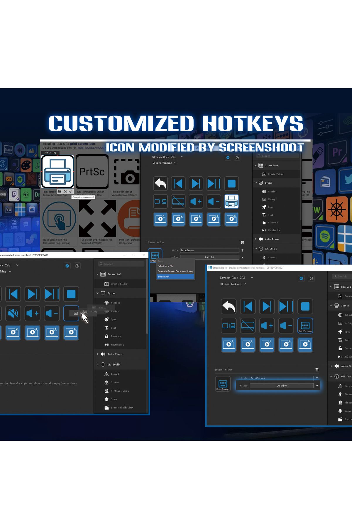 FlashHawk-Stream Controller - Streaming Keyboard Deck with 15 LCD Macro Keys Customizable to Trigger Actions 7