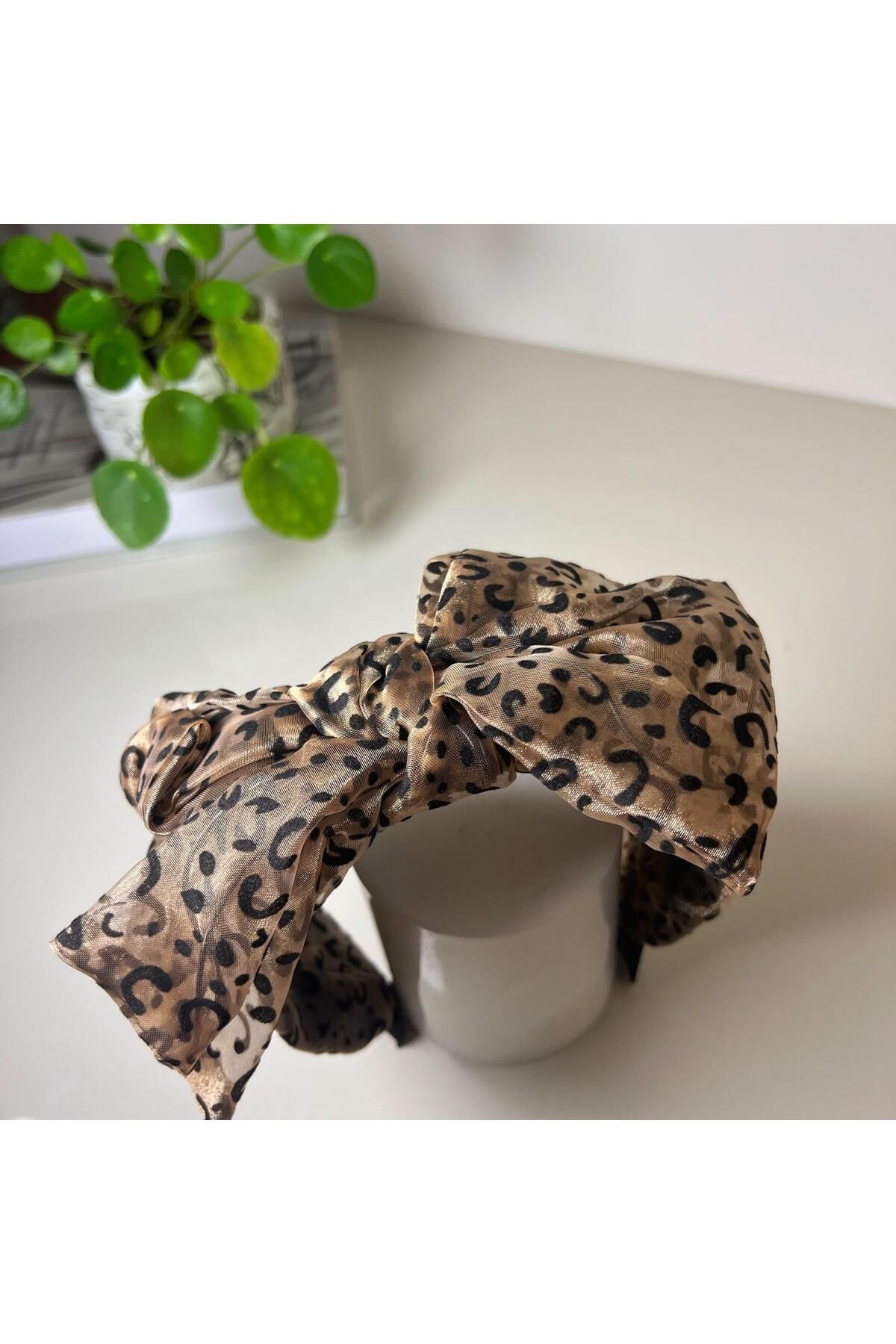 LavinbyNurten LEOPARD ORGANZ - Organze Taç Kadın Saç Aksesuarı