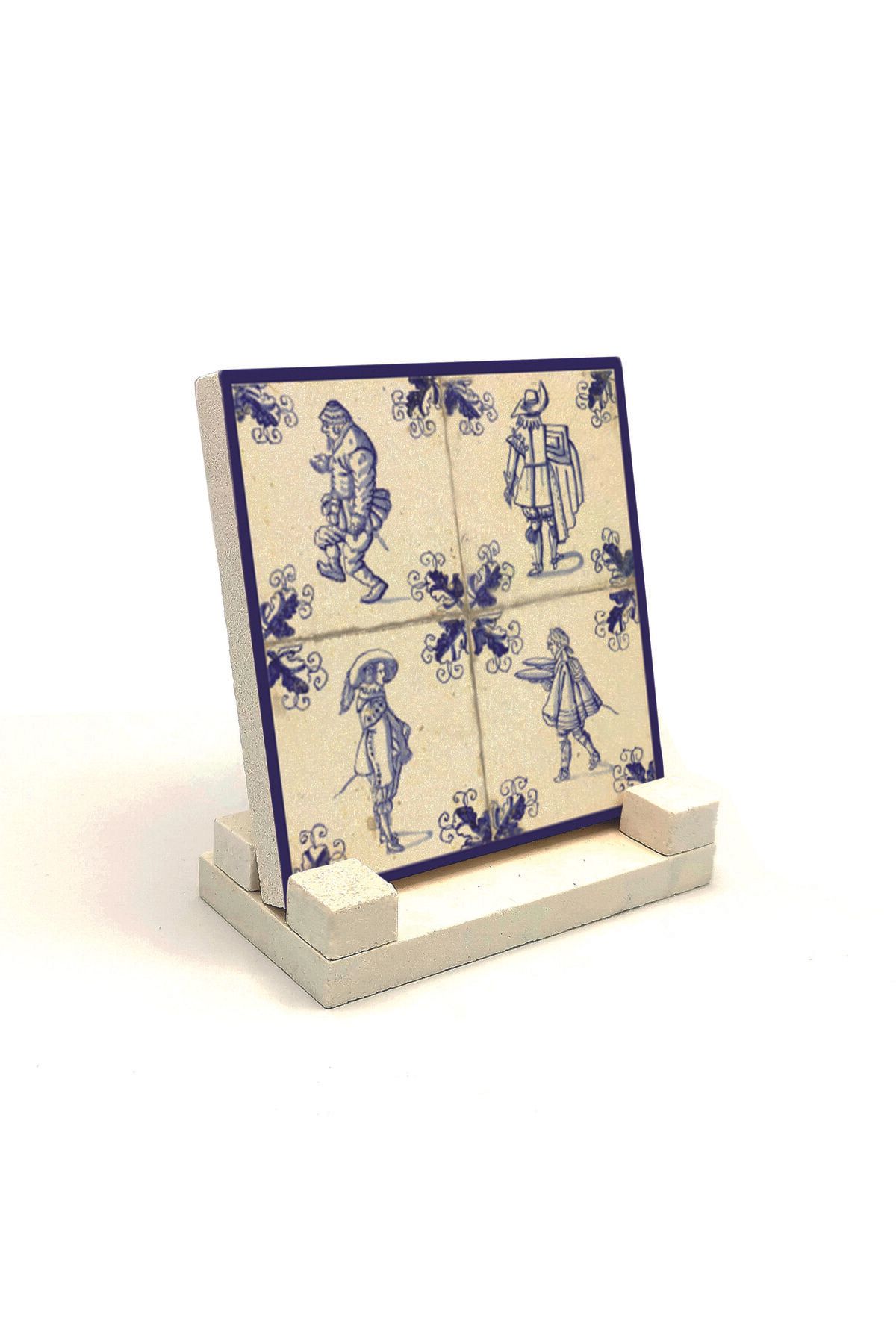 Souvenest Hollanda Deseni Baskılı Doğaltaş Masaüstlük 10x10 KD-101