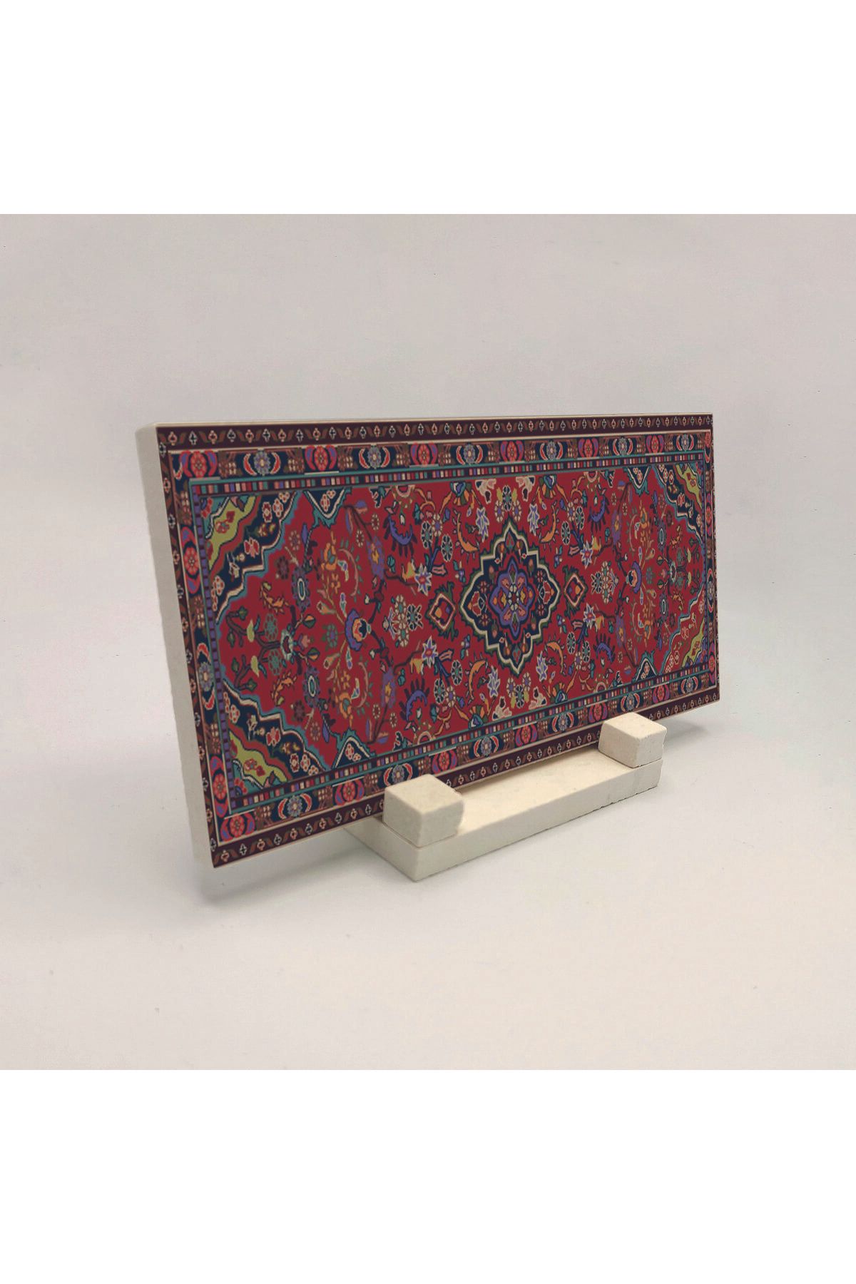Souvenest Anadolu Kilim Deseni Baskılı Doğaltaş Masaüstlük 10x20 DRT-51