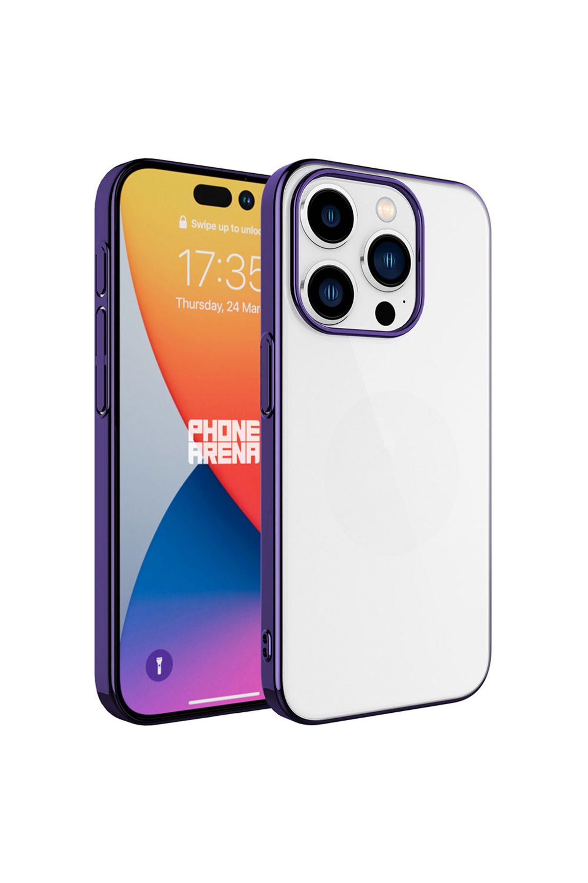 halkhouse İphone 15 Pro Max Kılıf Sert PC Renkli Çerçeveli Şık Riksos Kapak
