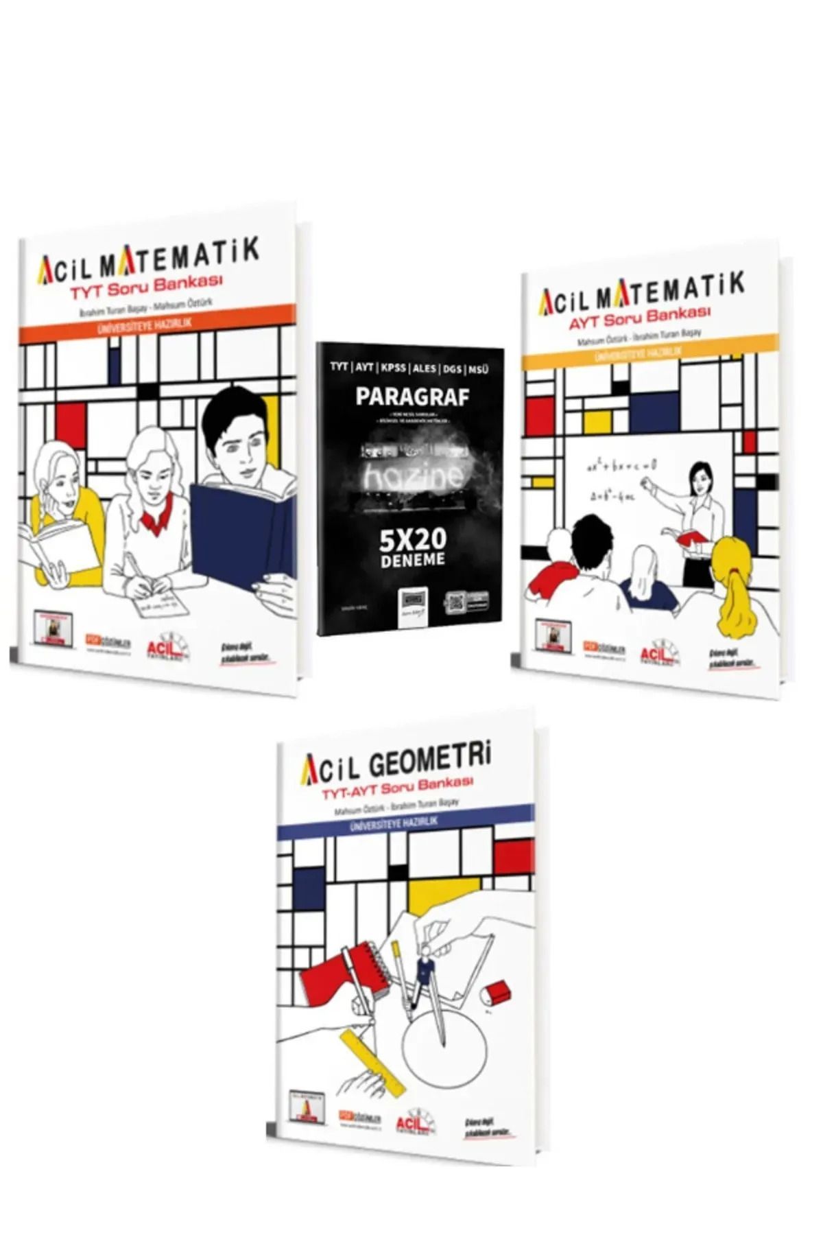 Okyanus Yayıncılık Acil Tyt Ve Ayt Matematik + Tyt Ayt Geometri Soru Bankası + Paragraf Deneme 2025