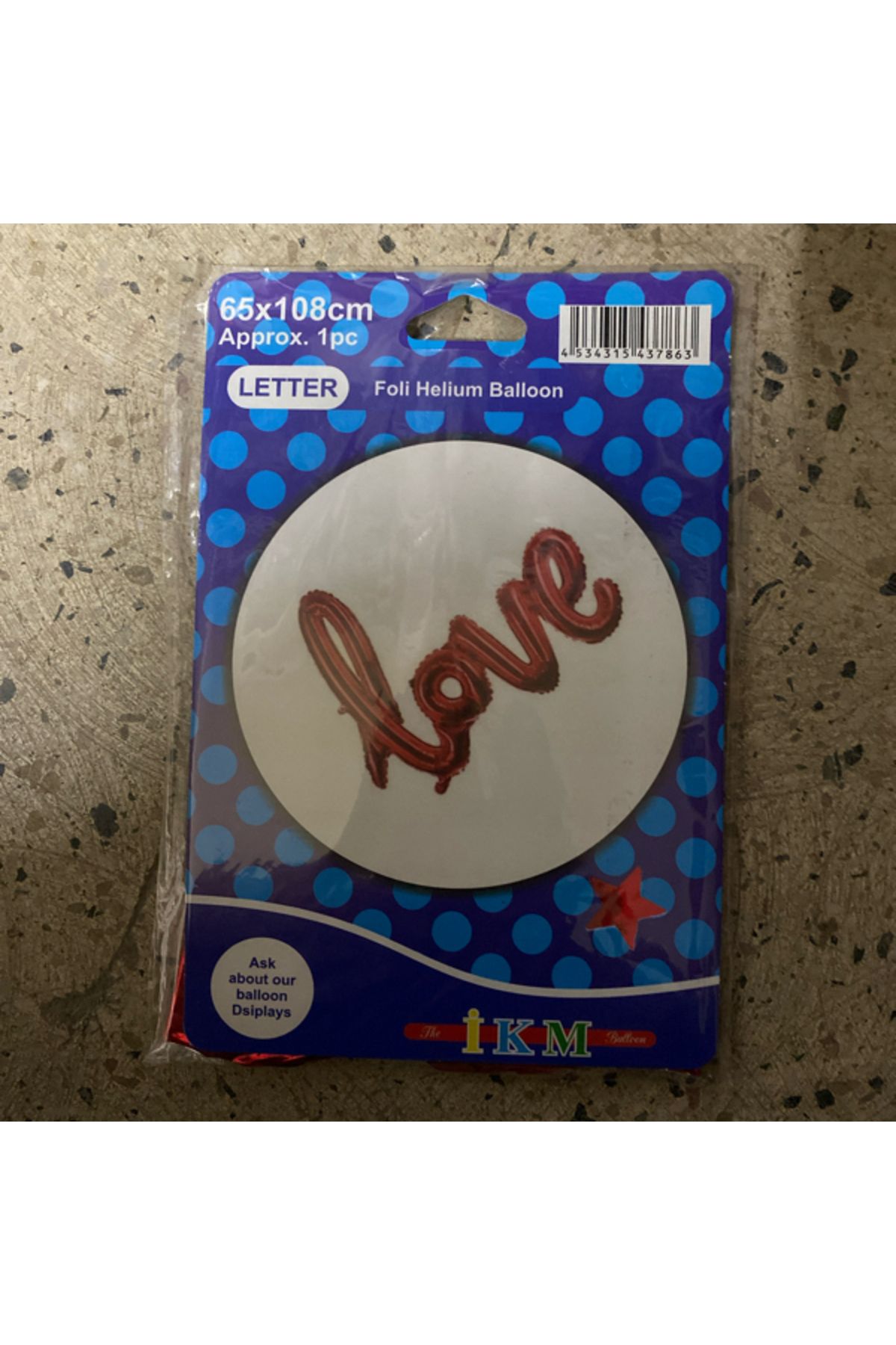Ta-Fu Global İKM 65X108CM LOVE YAZI HELYUM BALON