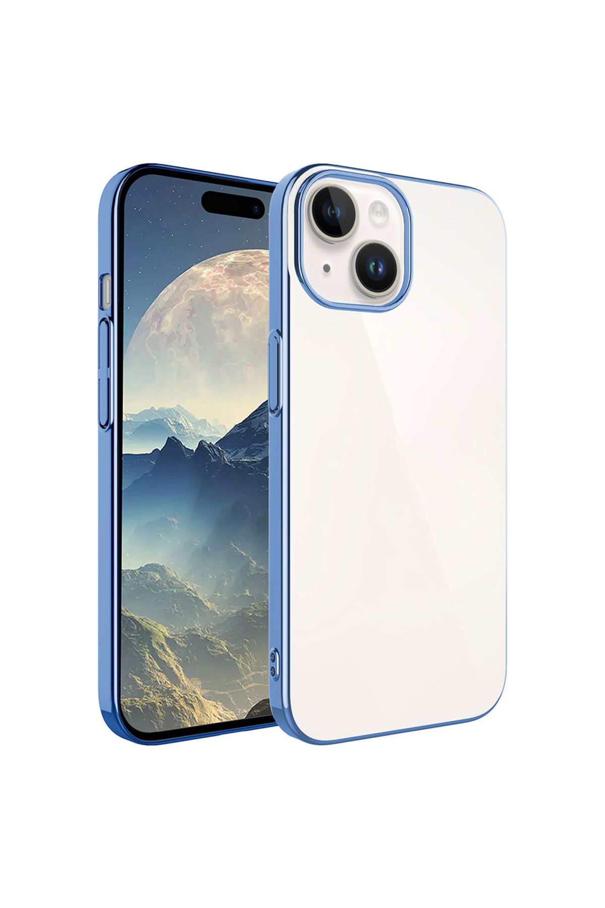halkhouse İphone 15 Kılıf Sert PC Renkli Çerçeveli Şık Riksos Kapak