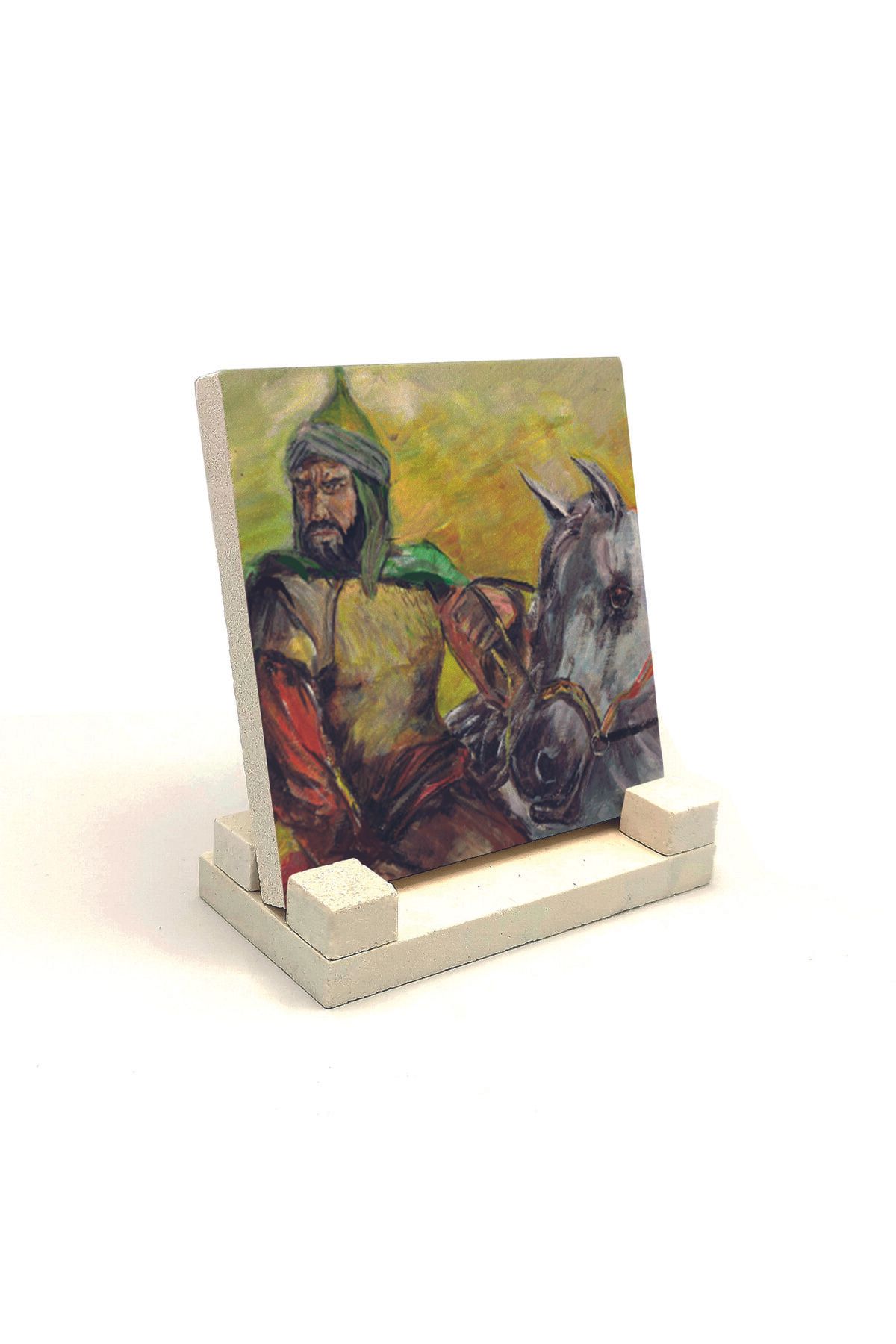 Souvenest Selahaddin Eyyubi Tasviri Baskılı Doğaltaş Masaüstlük 10x10 Krg-86