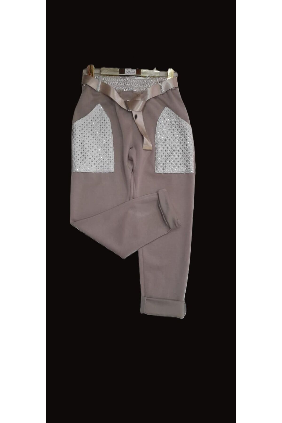 Bade İTHAL CEPLİ KEMERLİ PARLAK PANTOLON