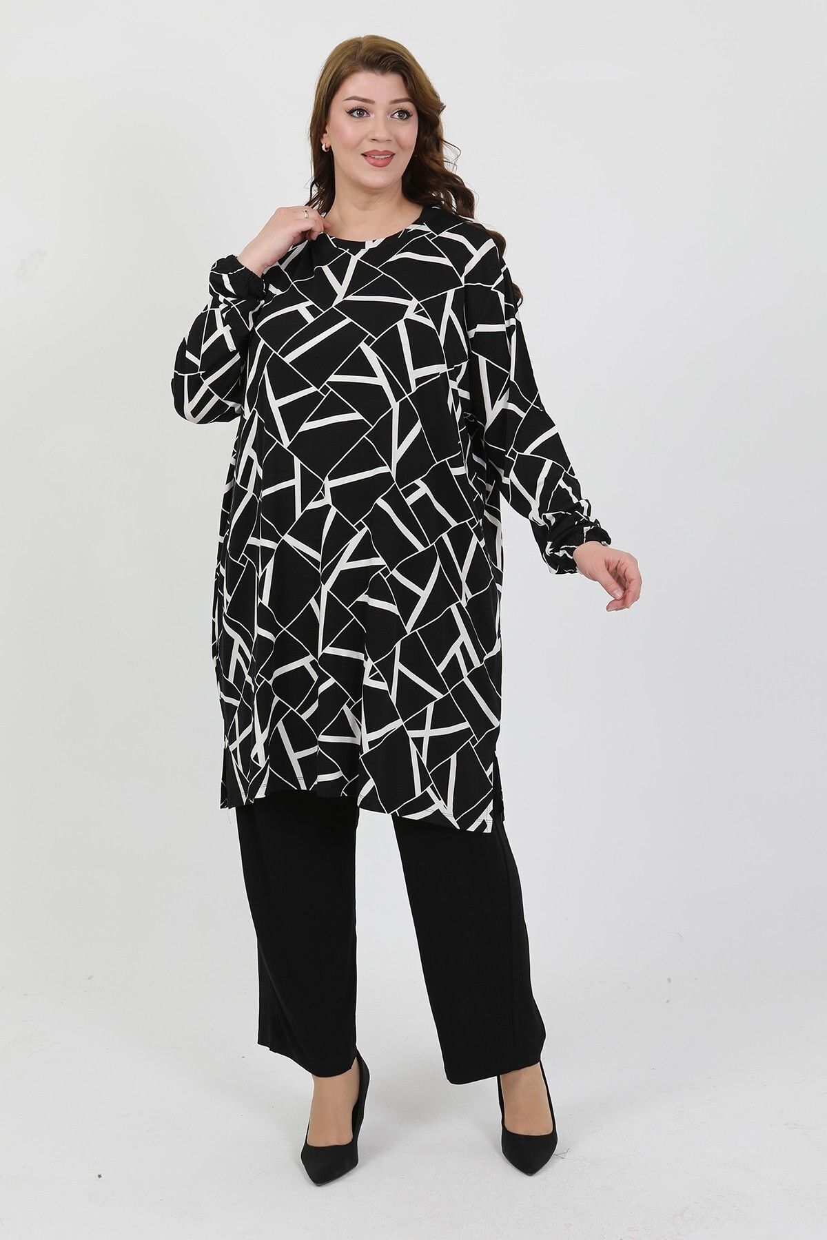 By Alba Collection KADIN TURLU LİKRALI BÜYÜK BEDEN İKİLİ TAKIM