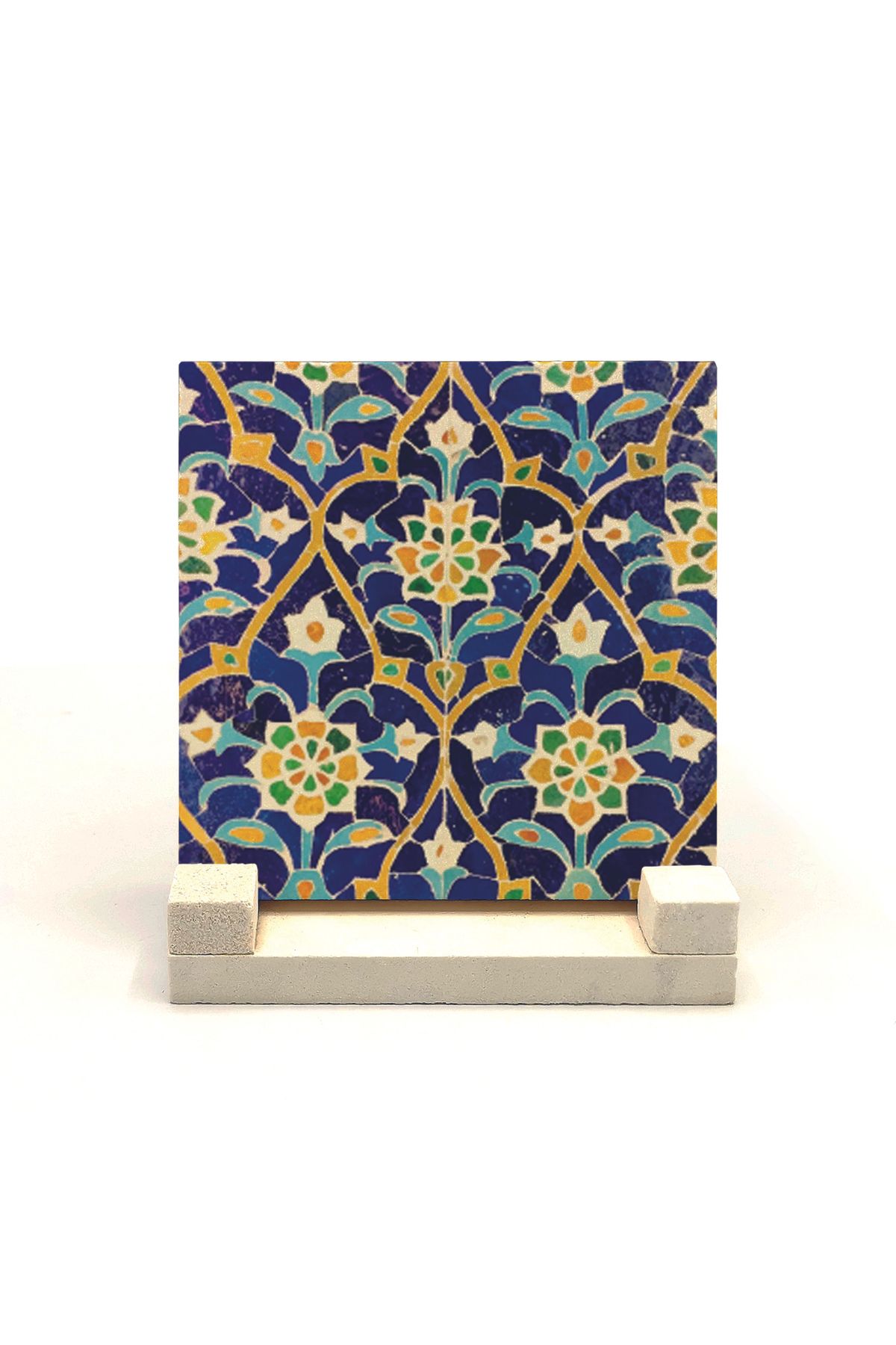 Souvenest Desen Baskılı Doğaltaş Masaüstlük 10x10 Kd-17