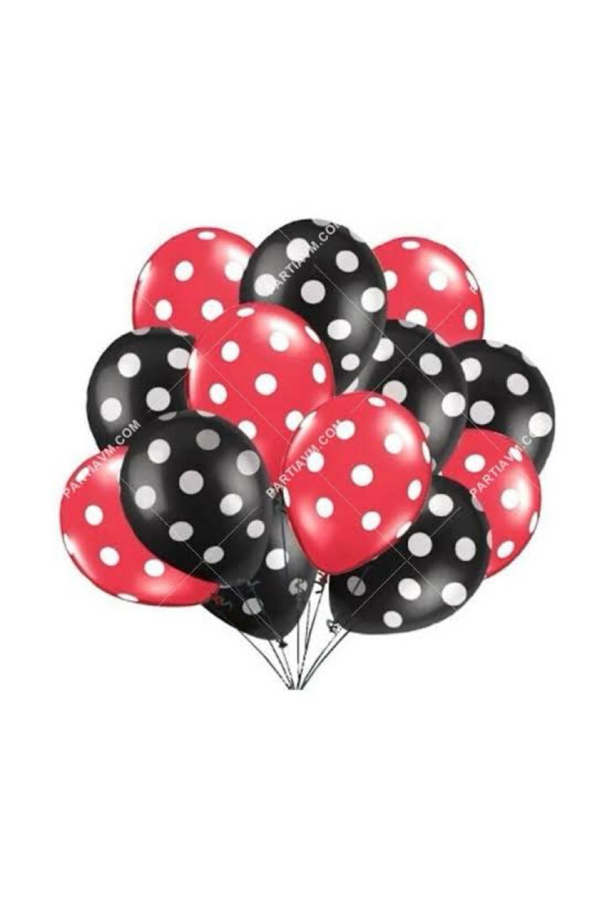 Ta-Fu Global PUANTİYE BASKILI SİYAH BALON (100’LÜ)