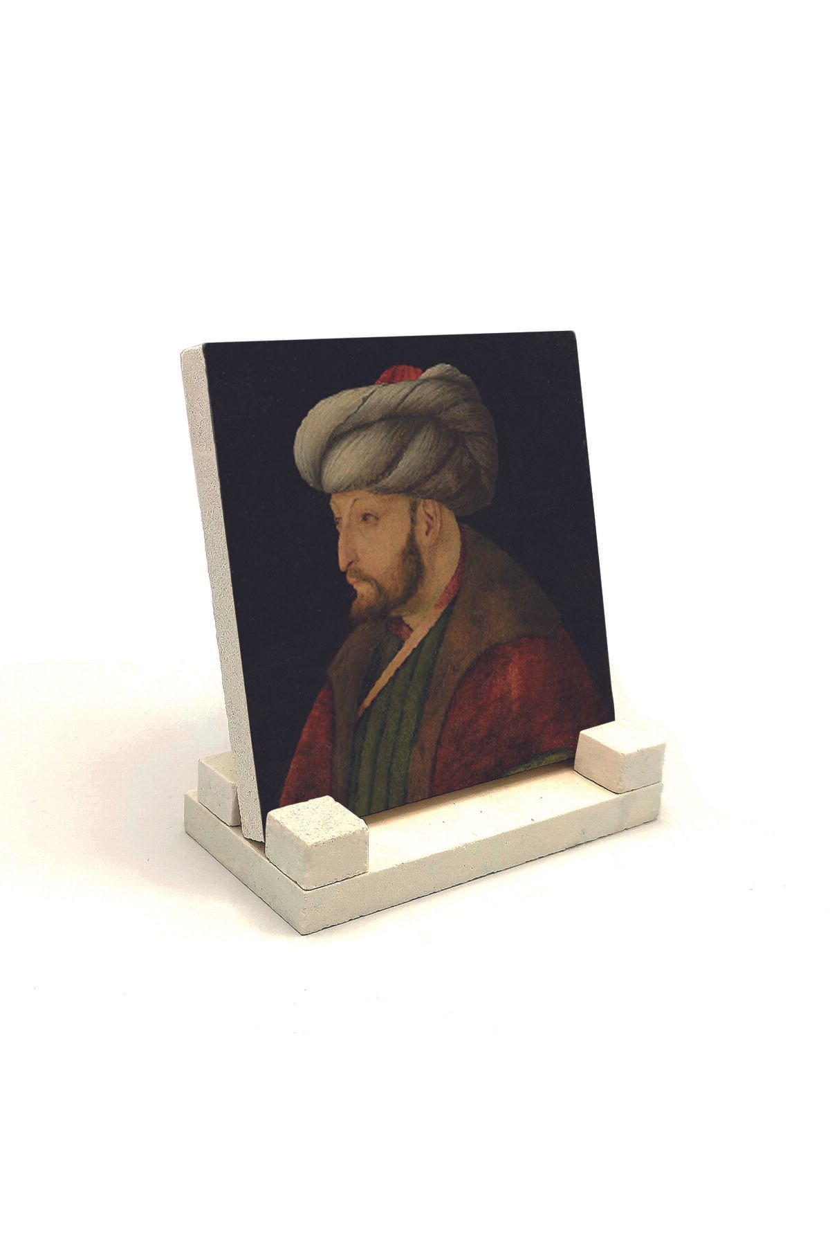 Souvenest Fatih Sultan Mehmet Baskılı Doğaltaş Masaüstlük 10x10 KRT-90