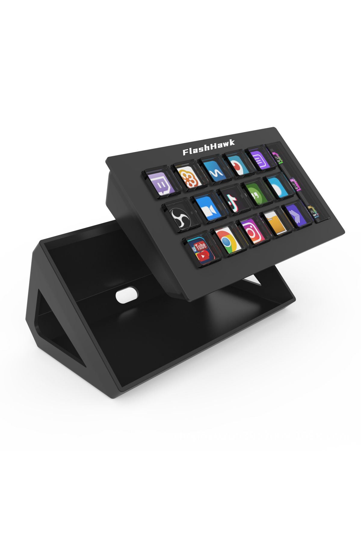 FlashHawk-Stream Controller - Streaming Keyboard Deck with 15 LCD Macro Keys Customizable to Trigger Actions 1