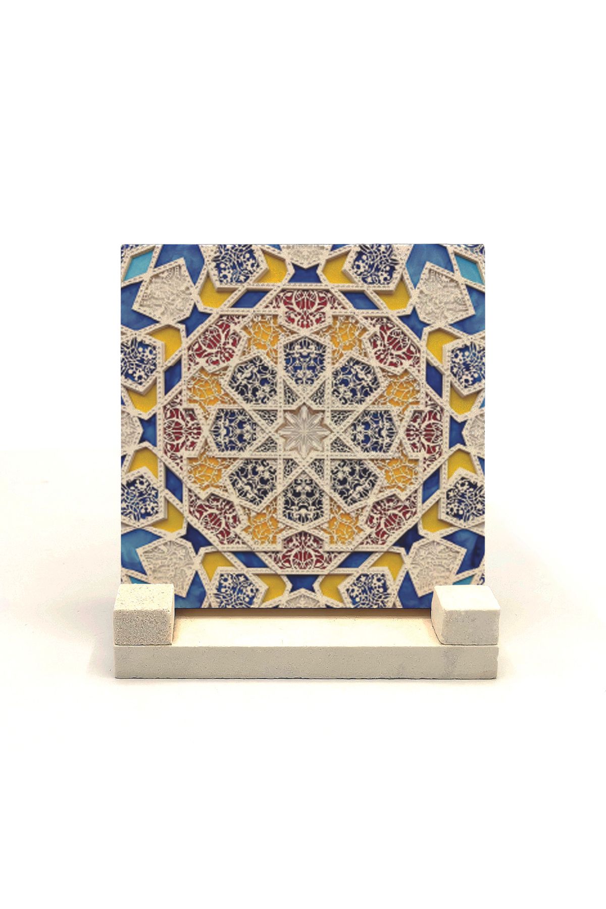 Souvenest Desen Baskılı Doğaltaş Masaüstlük 10x10 Kd-14