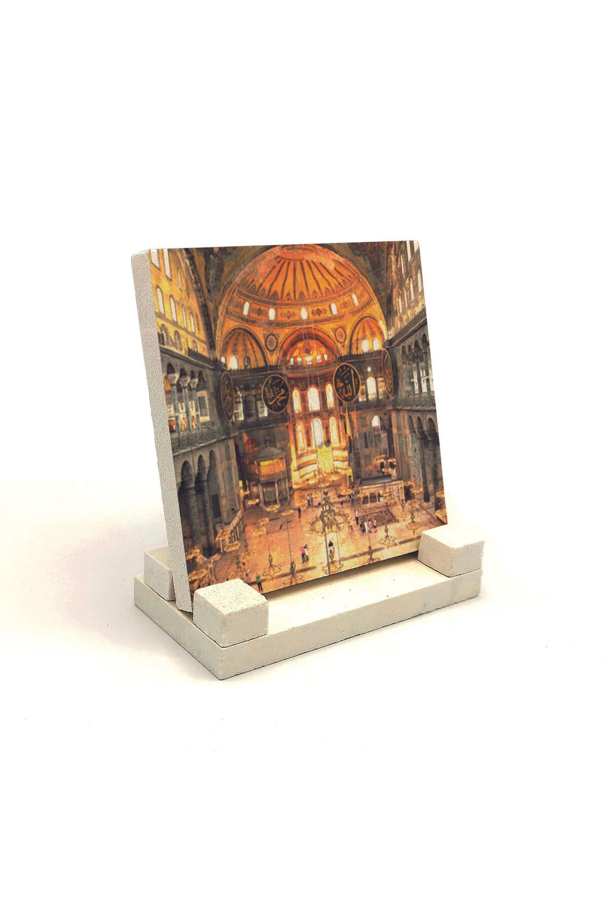 Souvenest Ayasofya Camii Içi Baskılı Doğaltaş Masaüstlük 10x10 KRT-9