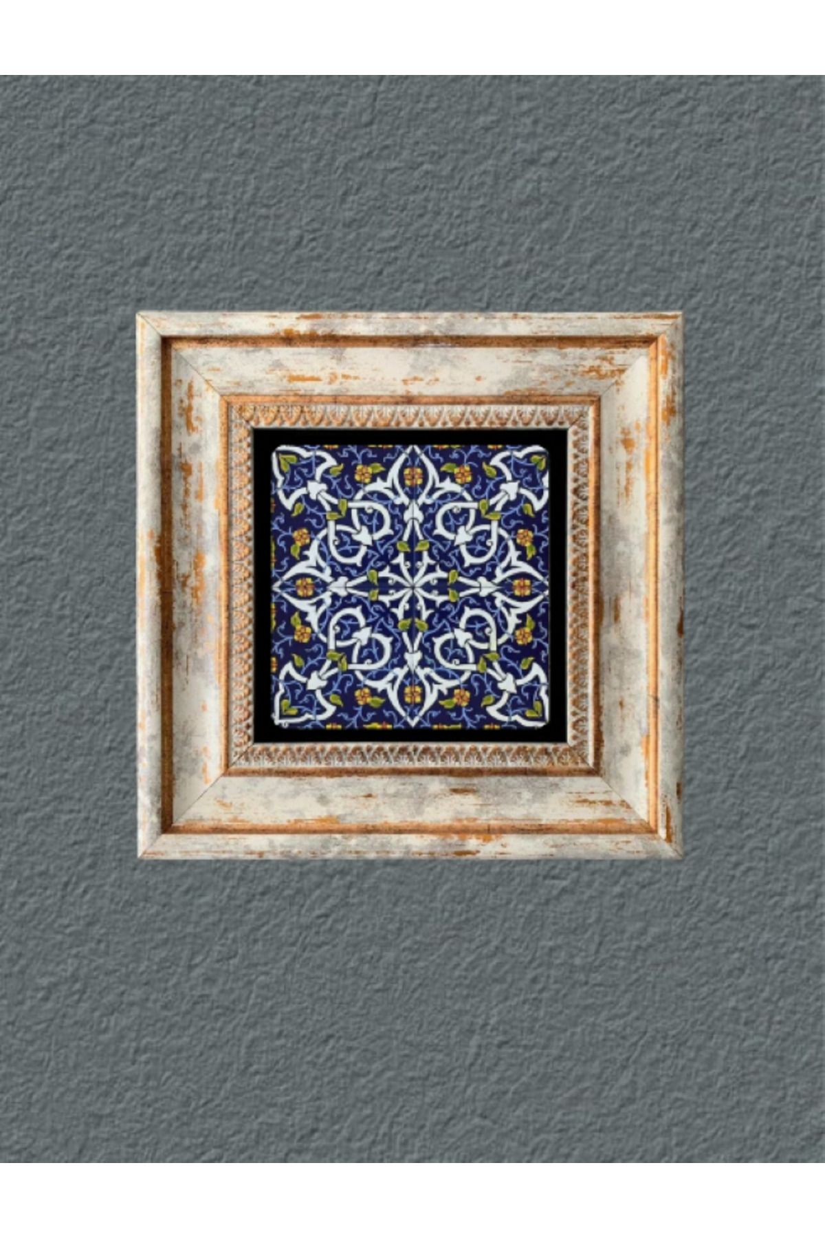 STONEVİVEART Çinili Çerçeveli Doğal Taş Duvar Tablosu Duvar Dekorasyonu