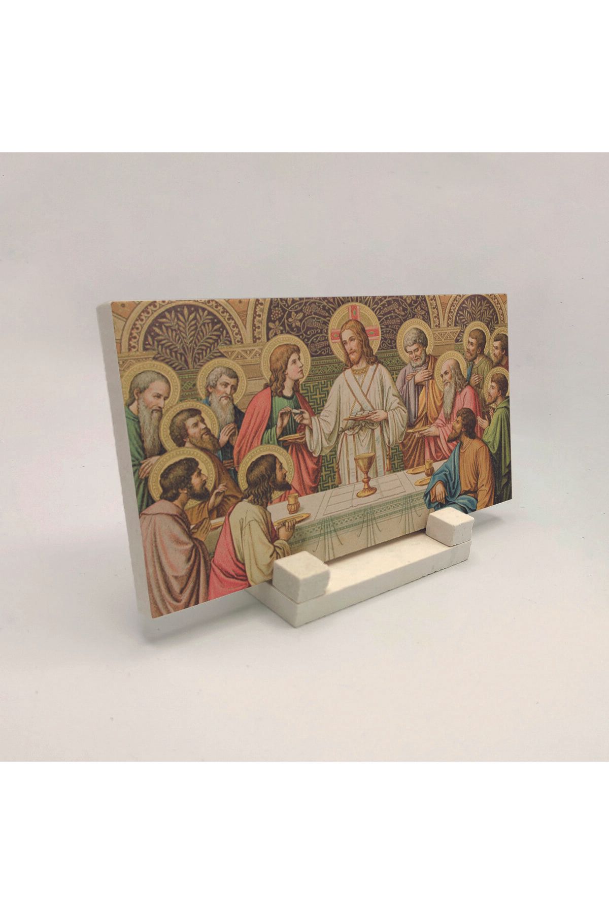 Souvenest Eucharist Rabbin Sofrası Baskılı Doğaltaş Masaüstlük 10x20 DRG-55