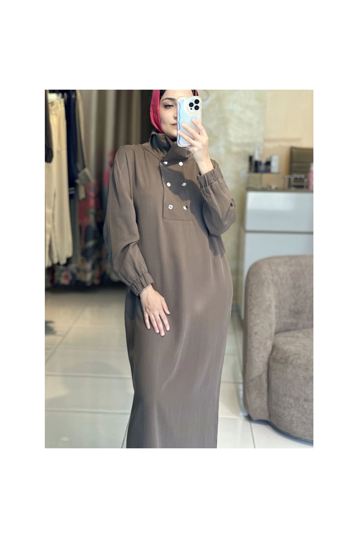 OllaCollection Brown Elbise